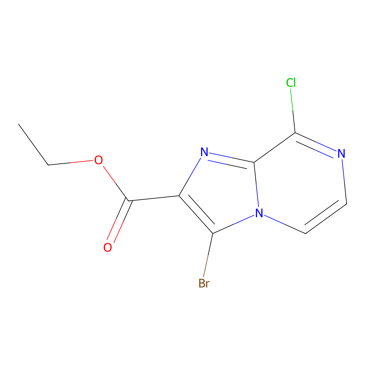 Ethyl 3-bromo-8-chloroimidazo[1,2-a]pyrazine-2-carboxylate molecular structure, CAS 1334167-30-4