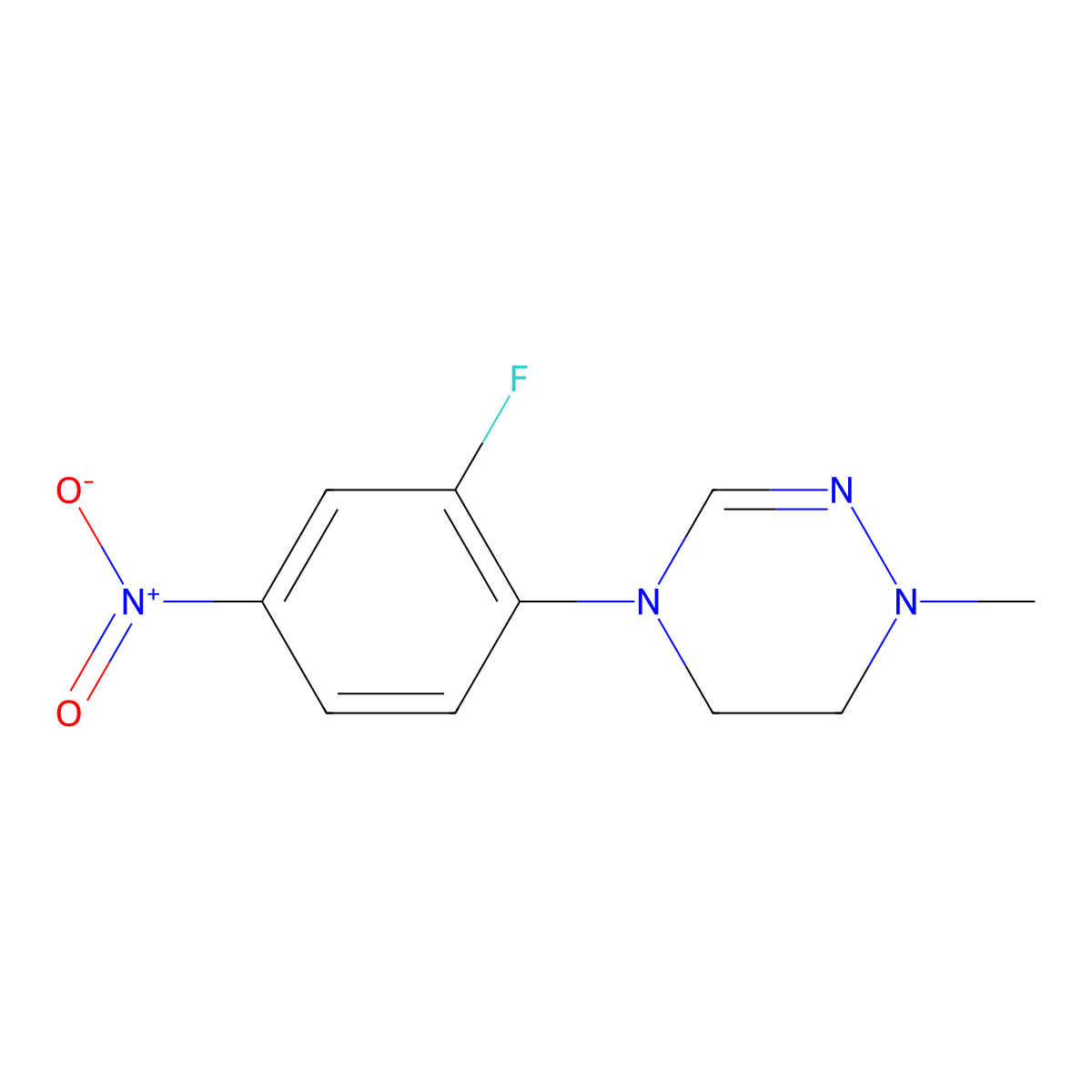 4-(2-Fluoro-4-nitrophenyl)-1-methyl-1,4,5,6-tetrahydro-1,2,4-triazine molecular structure, CAS 1334167-66-6