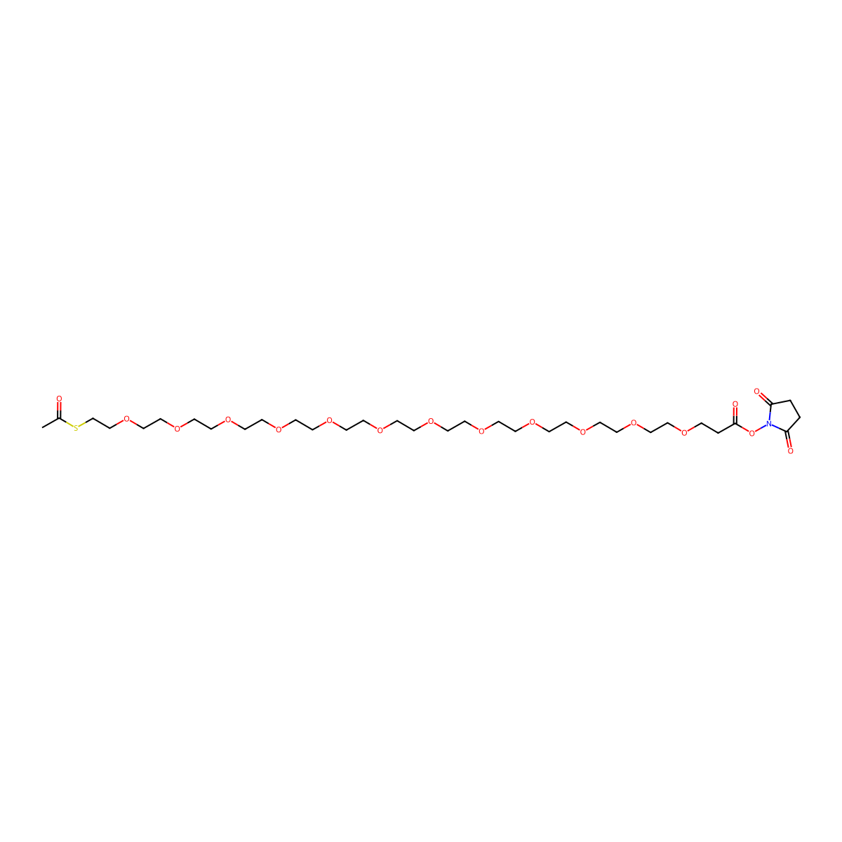 PEG12-SATA (S-acetyl-PEG12-NHS ester) molecular structure, CAS 1334169-95-7