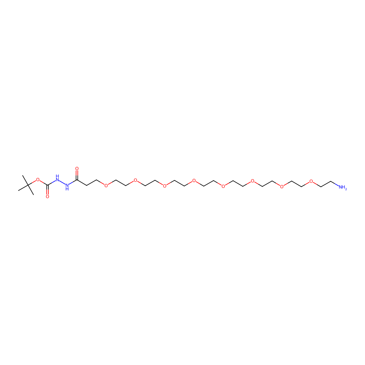 Amino-PEG8-t-Boc-Hydrazide molecular structure, CAS 1334169-96-8