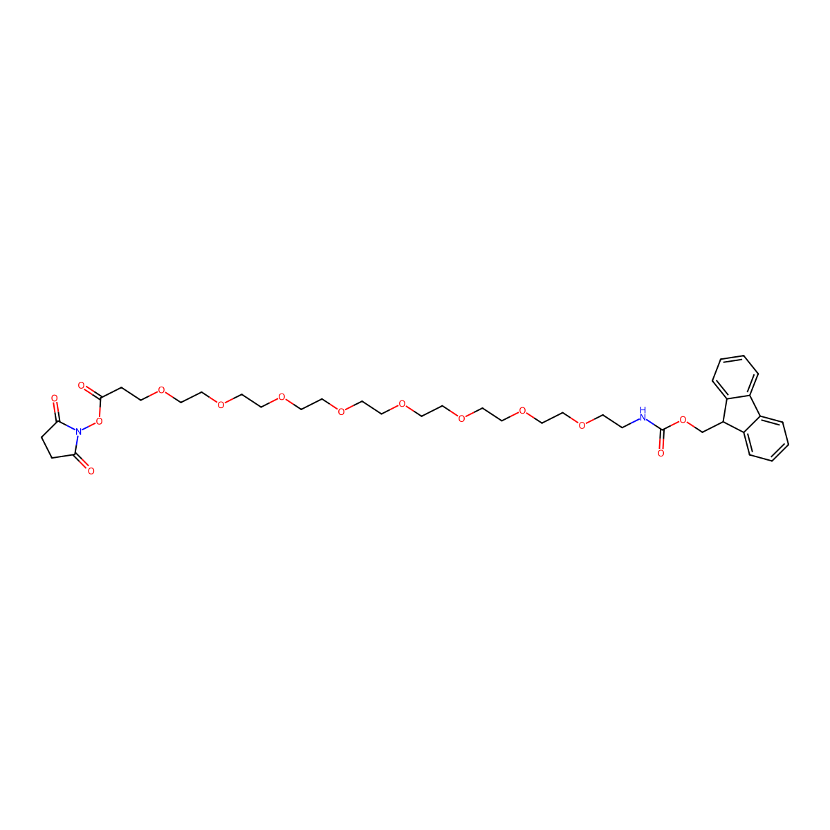 Fmoc-PEG8-NHS ester molecular structure, CAS 1334170-03-4