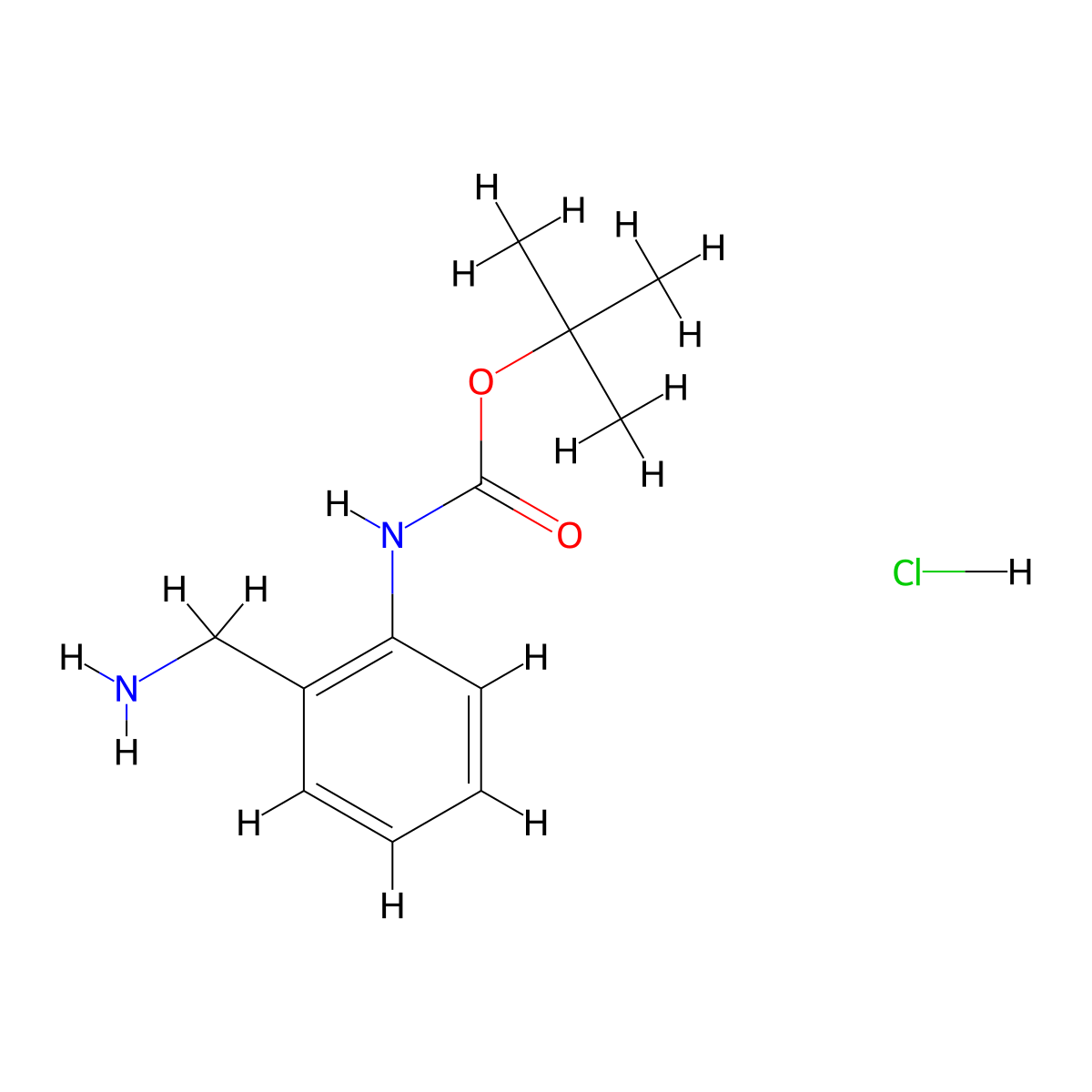 tert-Butyl (2-(aminomethyl)phenyl)carbamate hydrochloride molecular structure, CAS 1334170-23-8