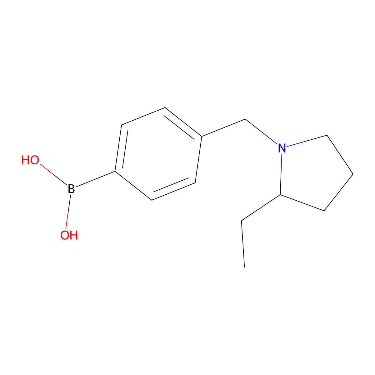 {4-[(2-Ethylpyrrolidin-1-yl)methyl]phenyl}boronic acid molecular structure, CAS 1334170-52-3