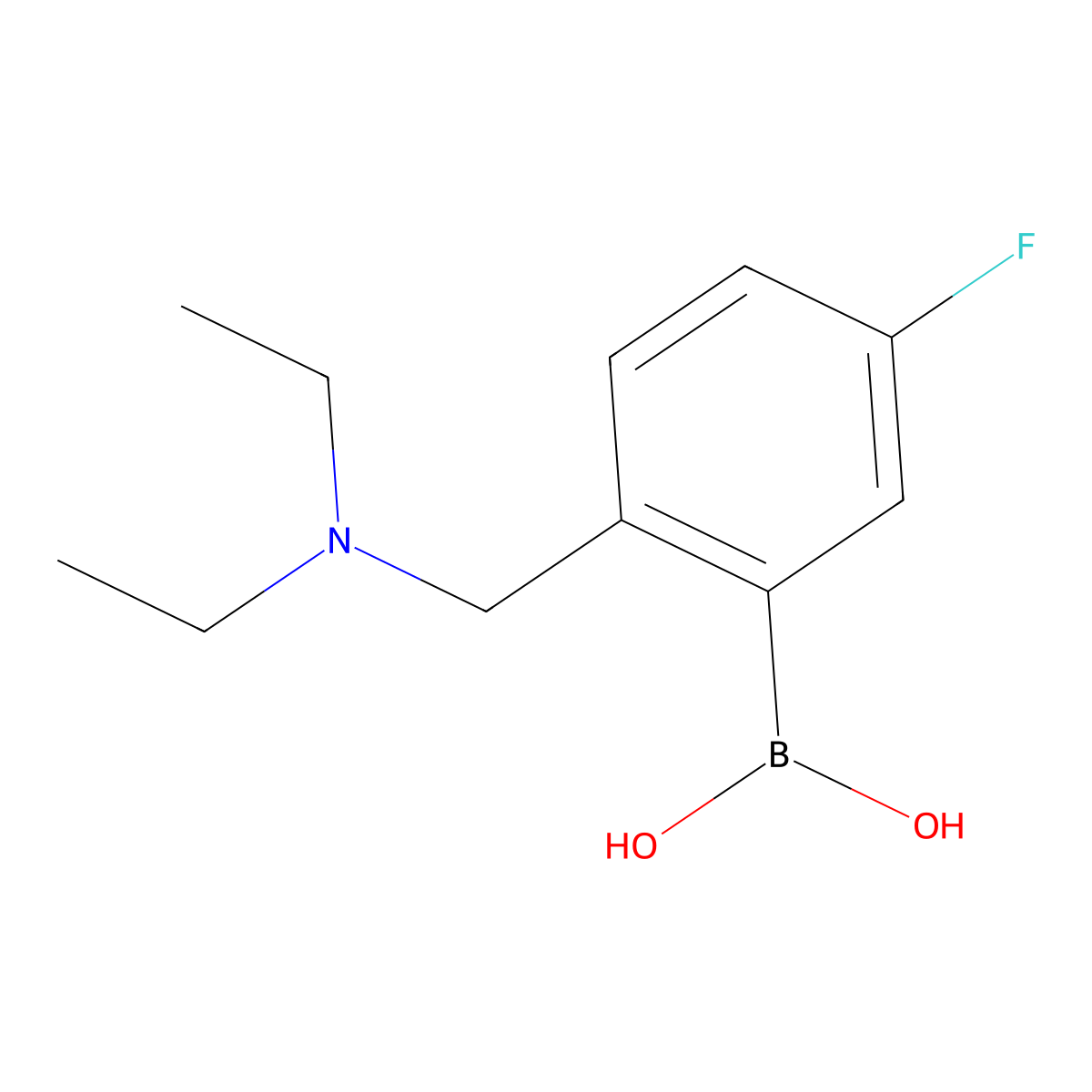 (2-((Diethylamino)methyl)-5-fluorophenyl)boronic acid molecular structure, CAS 1334170-68-1