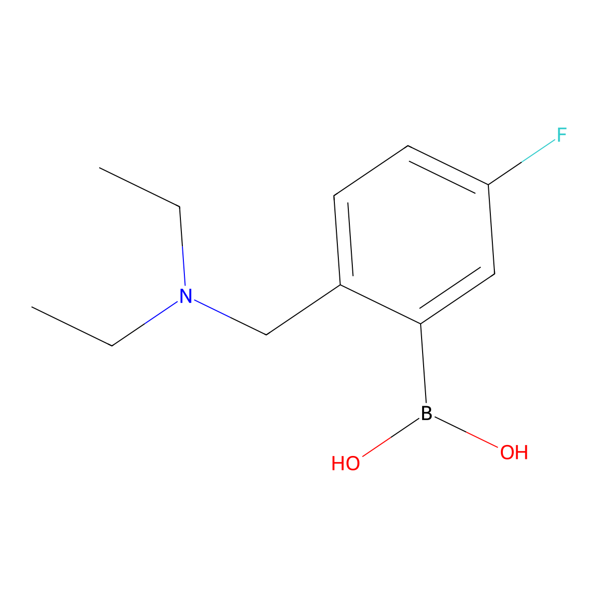 (2-((Diethylamino)methyl)-5-fluorophenyl)boronic acid molecular structure, CAS 1334170-68-1