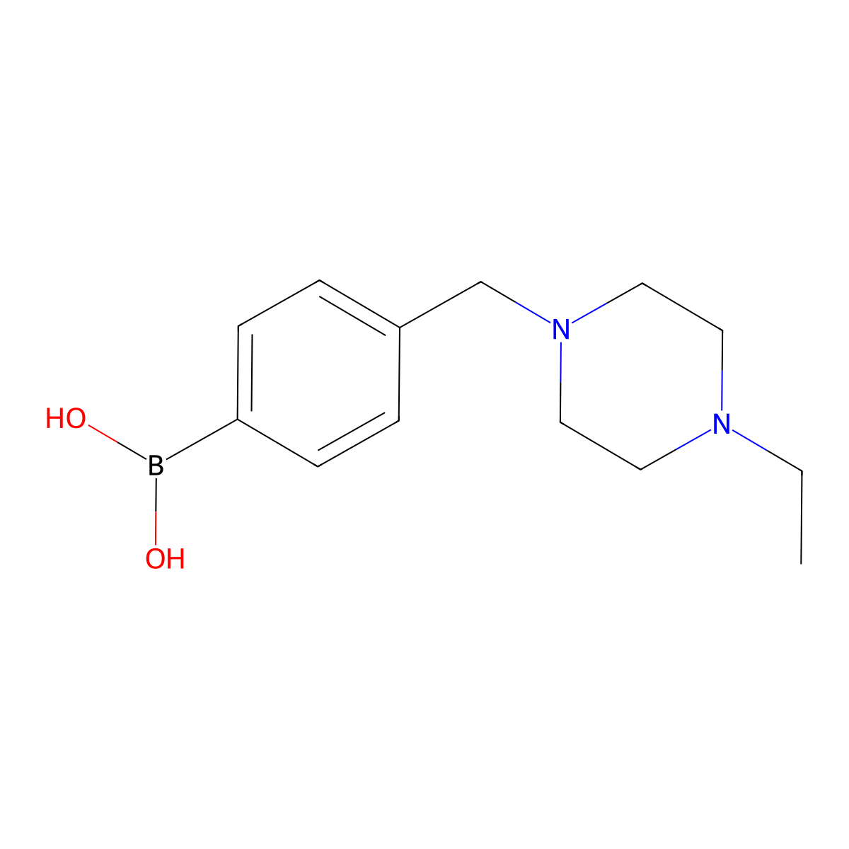 4-((4-Ethylpiperazin-1-yl)methyl)phenylboronic acid molecular structure, CAS 1334171-28-6