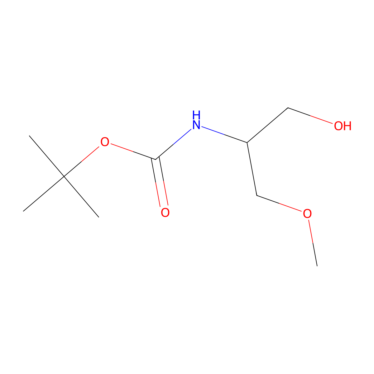 tert-butyl N-(1-hydroxy-3-methoxypropan-2-yl)carbamate molecular structure, CAS 1334171-66-2