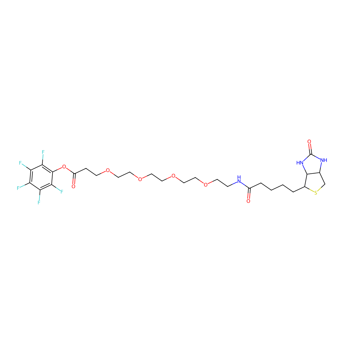 Biotin-PEG4-PFP ester molecular structure, CAS 1334172-58-5
