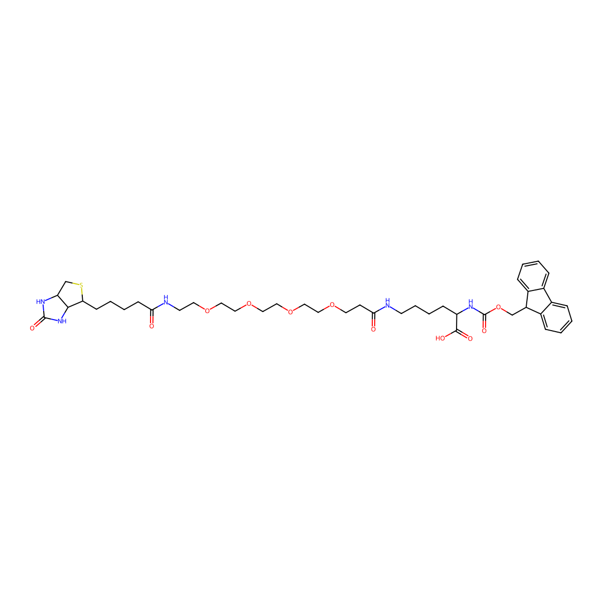Fmoc-lys(biotin-peg4)-oh molecular structure, CAS 1334172-64-3