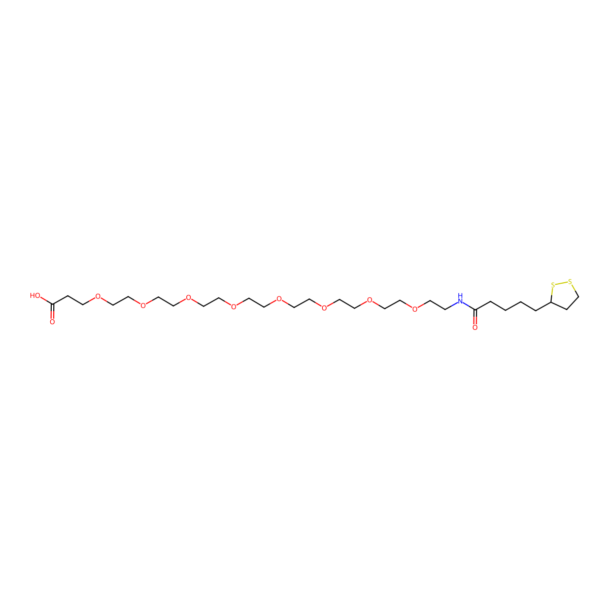 Lipoamido-PEG8-acid molecular structure, CAS 1334172-70-1