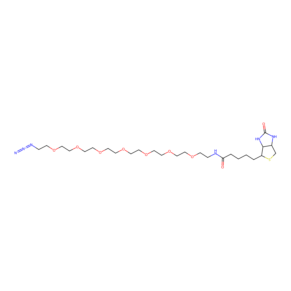 Biotin-PEG7-Azide molecular structure, CAS 1334172-75-6