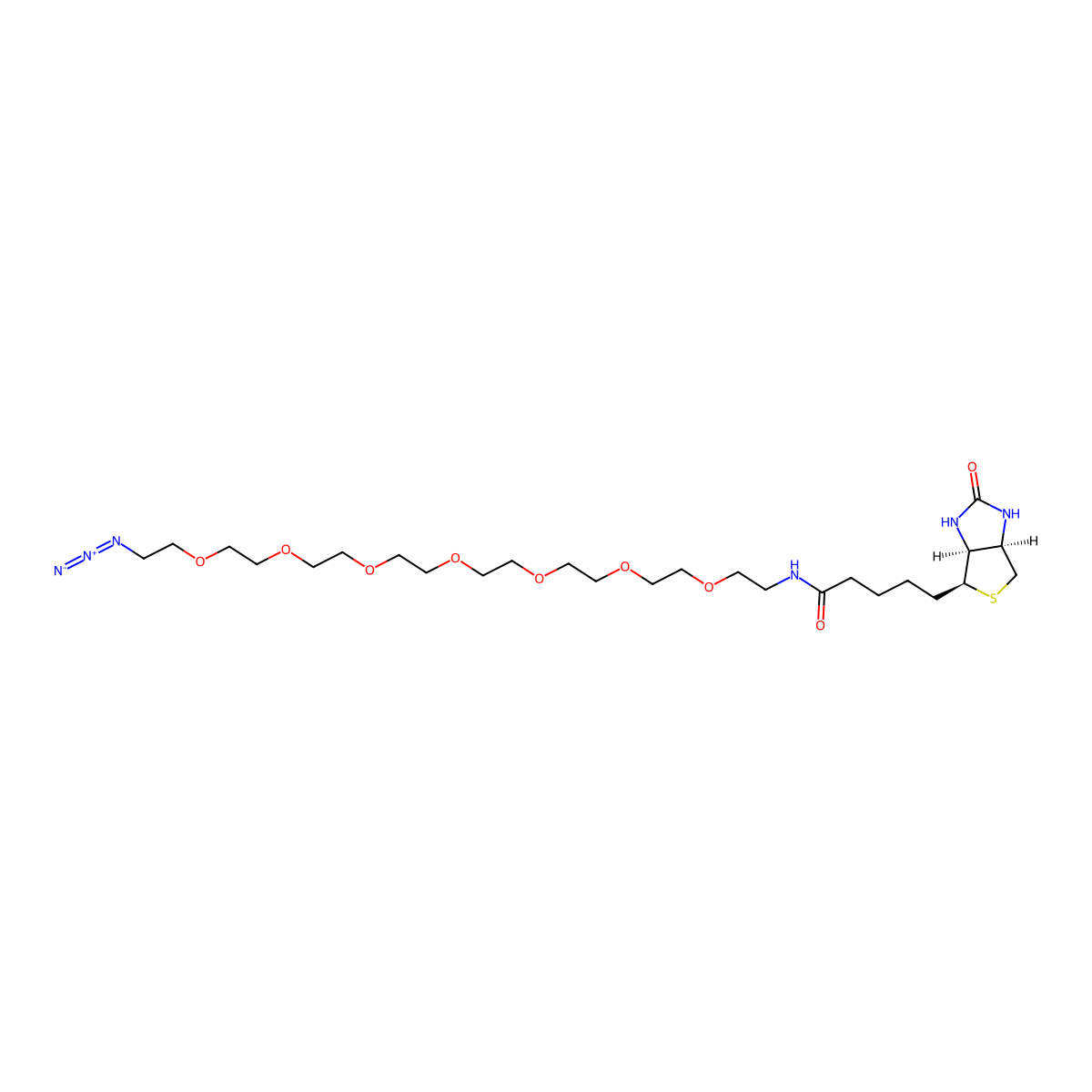 Biotin-PEG7-Azide molecular structure, CAS 1334172-75-6
