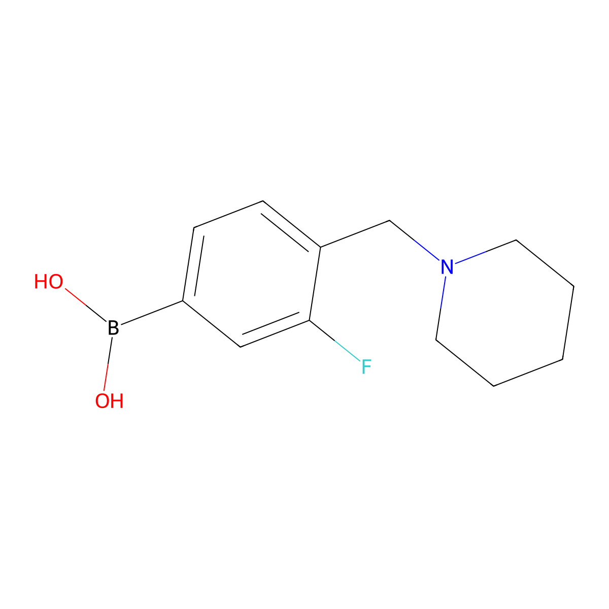3-Fluoro-4-(piperidin-1-ylmethyl)phenylboronic acid molecular structure, CAS 1334173-50-0