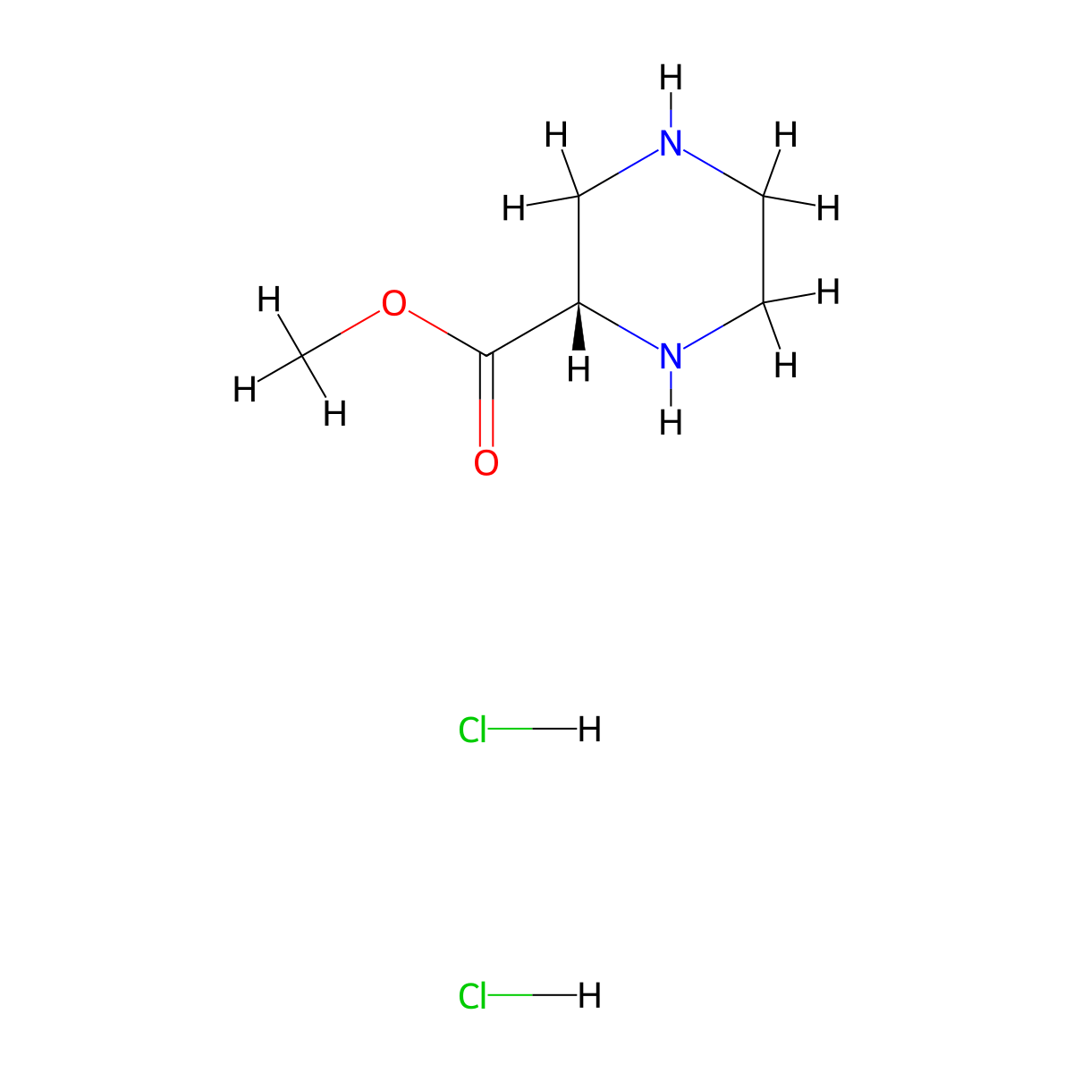(s)-Piperazine-2-carboxylic acid methyl ester dihydrochloride molecular structure, CAS 1334173-77-1