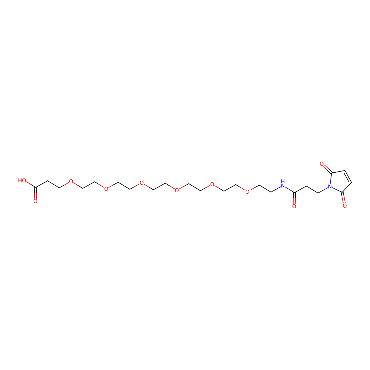 Mal-amido-PEG6-acid molecular structure, CAS 1334177-79-5