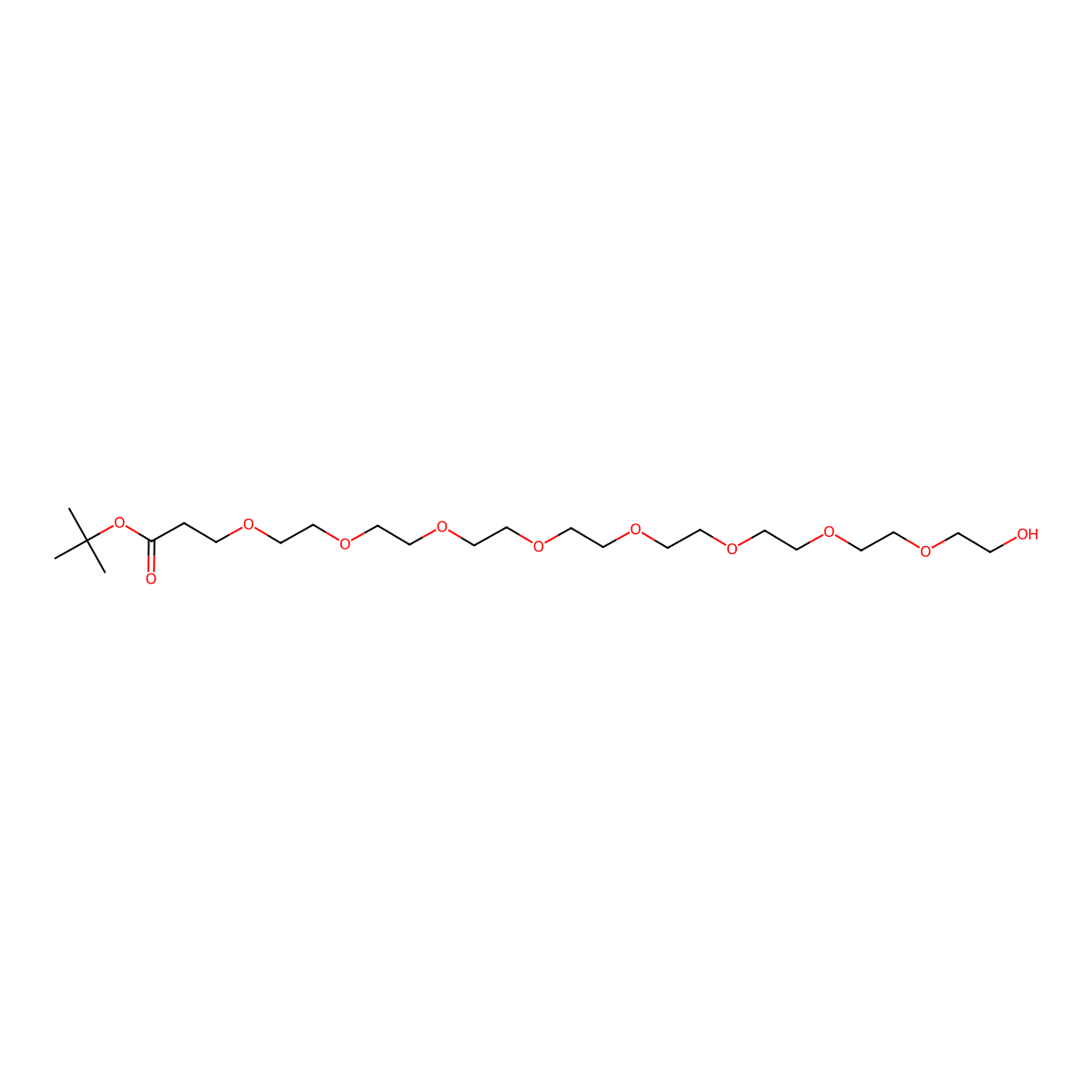 Hydroxy-PEG8-t-butyl ester molecular structure, CAS 1334177-84-2
