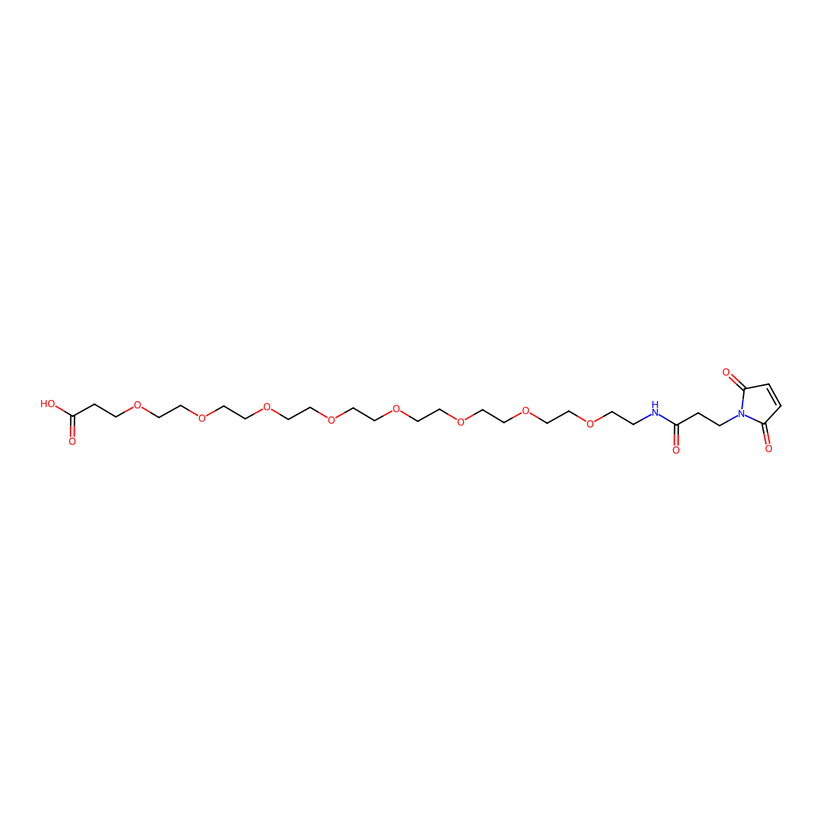 Mal-amido-PEG8-acid molecular structure, CAS 1334177-86-4