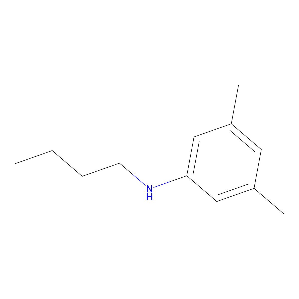 N-Butyl-3,5-dimethylbenzenamine molecular structure, CAS 13342-26-2
