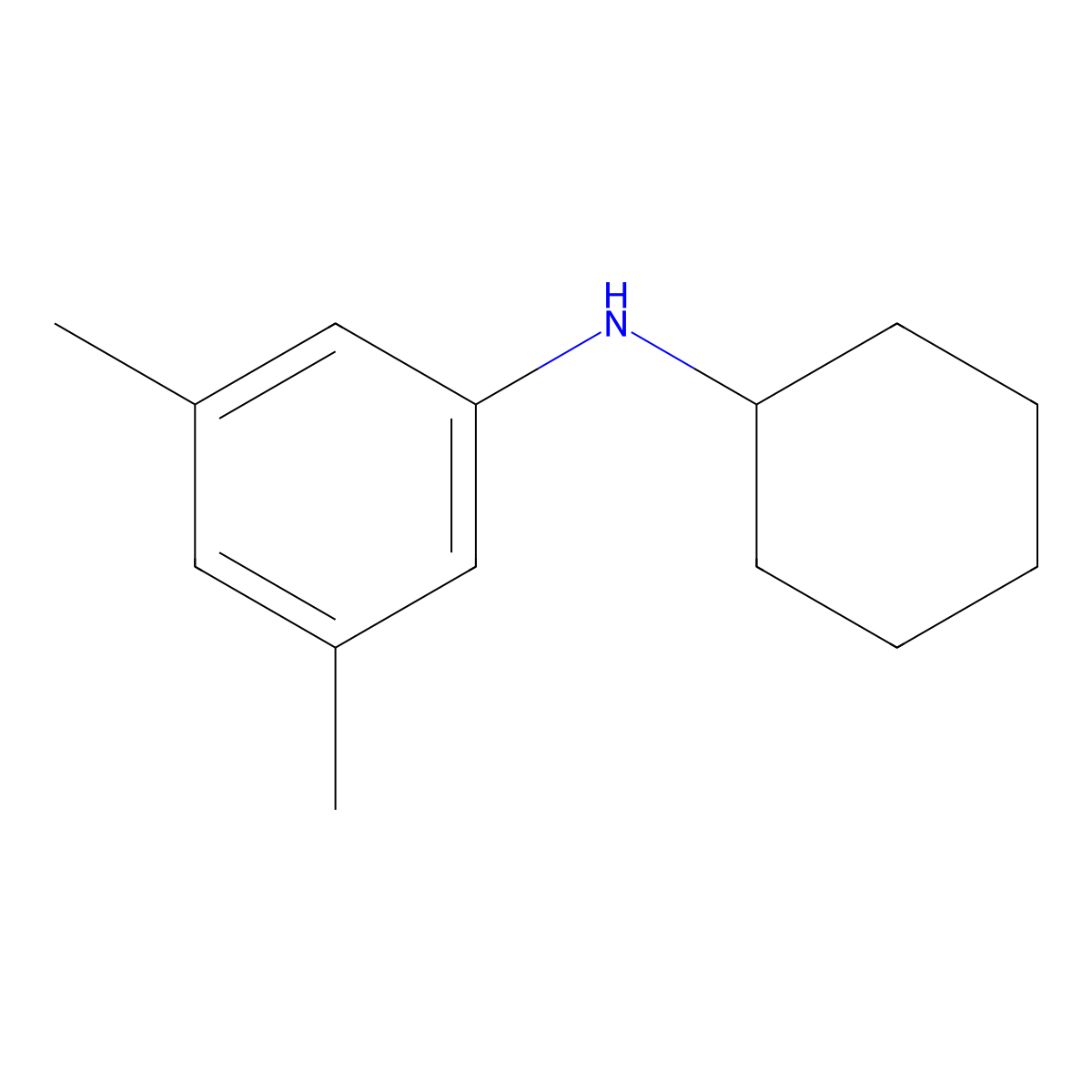 N-cyclohexyl-3,5-dimethylaniline molecular structure, CAS 13342-30-8