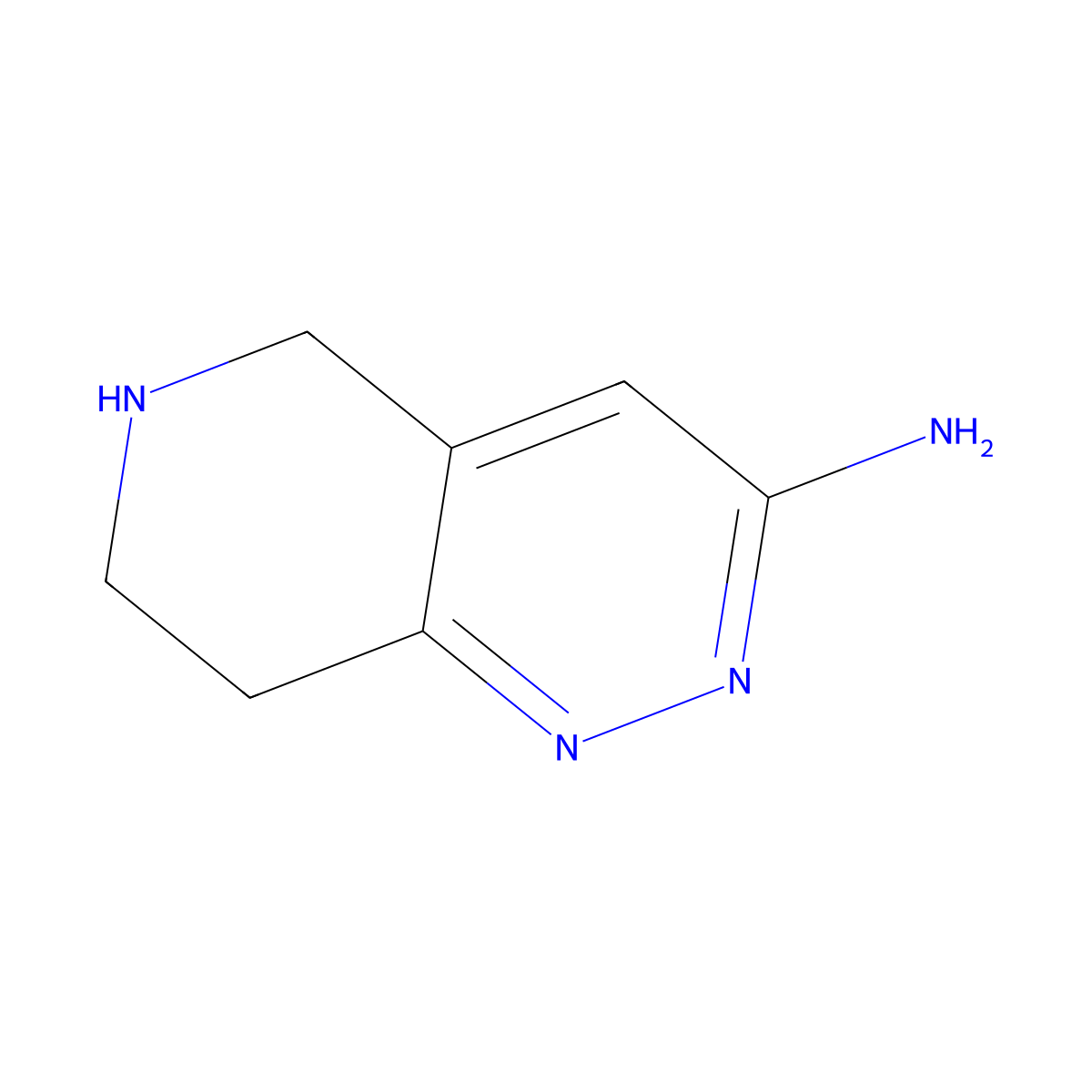 5H,6H,7H,8H-pyrido[4,3-c]pyridazin-3-amine molecular structure, CAS 1334203-49-4