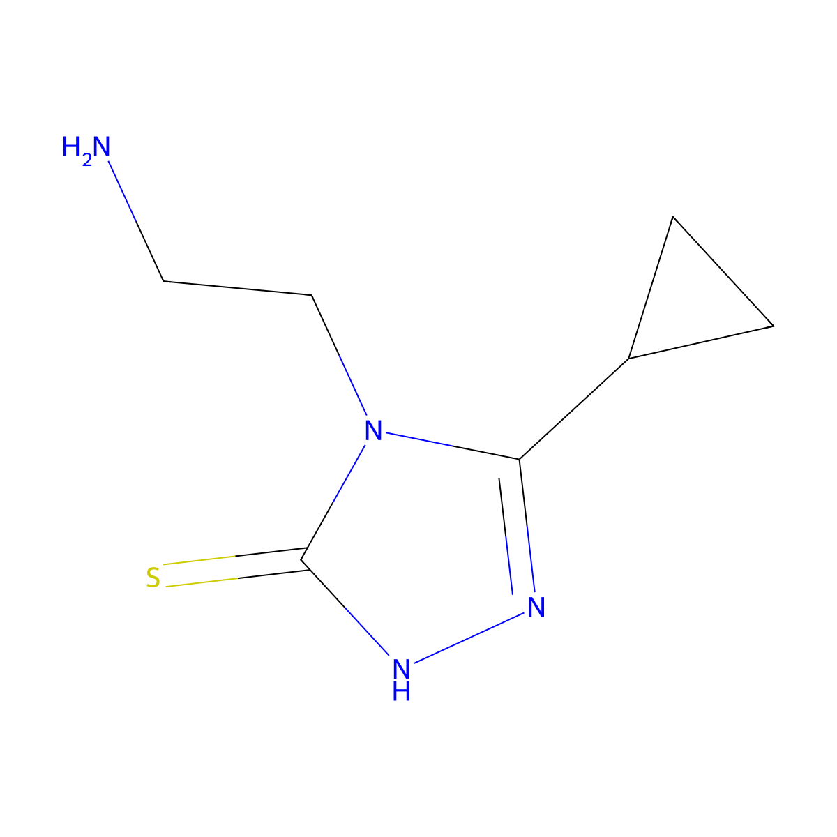4-(2-Aminoethyl)-5-cyclopropyl-4H-1,2,4-triazole-3-thiol molecular structure, CAS 1334203-53-0