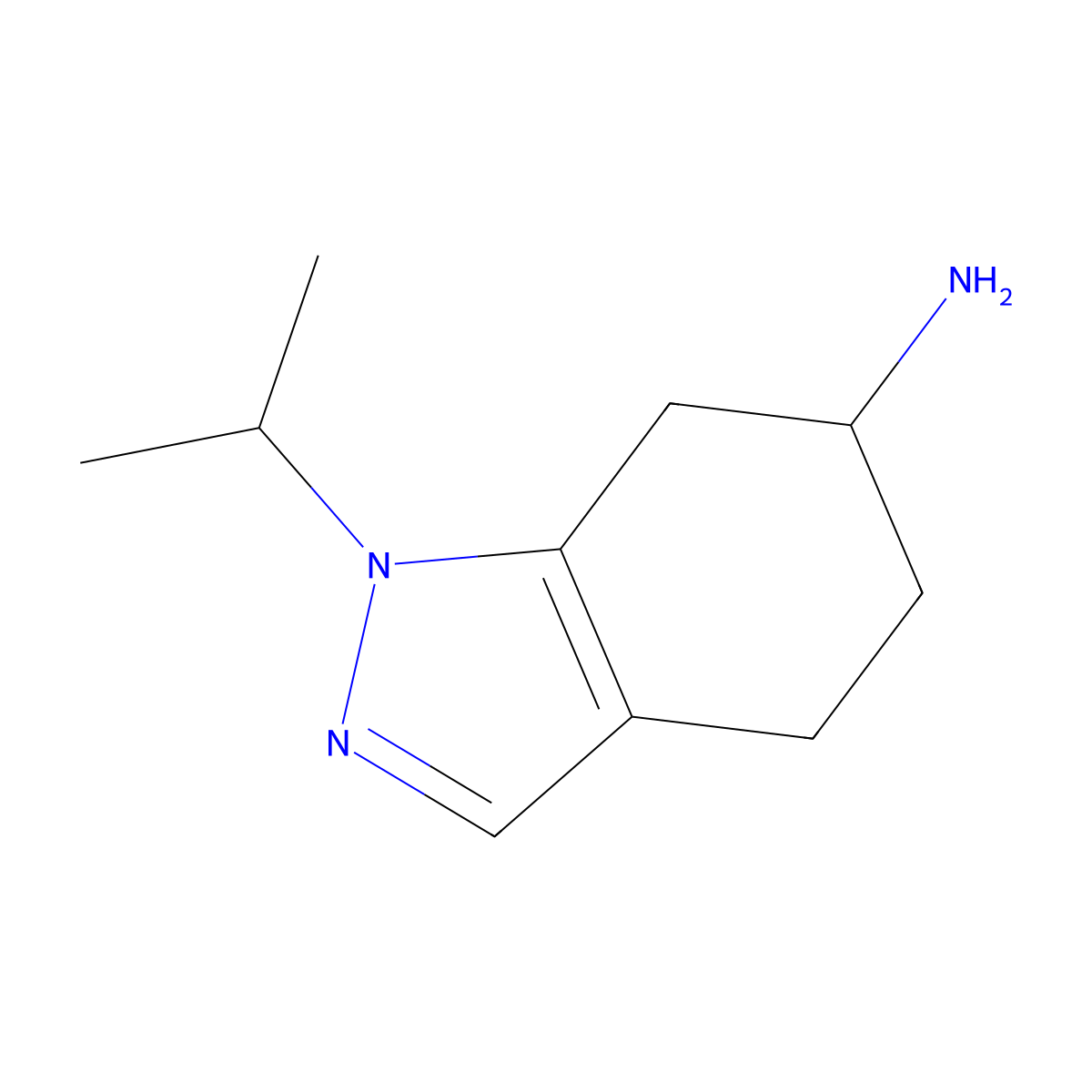 1-(propan-2-yl)-4,5,6,7-tetrahydro-1H-indazol-6-amine molecular structure, CAS 1334203-56-3