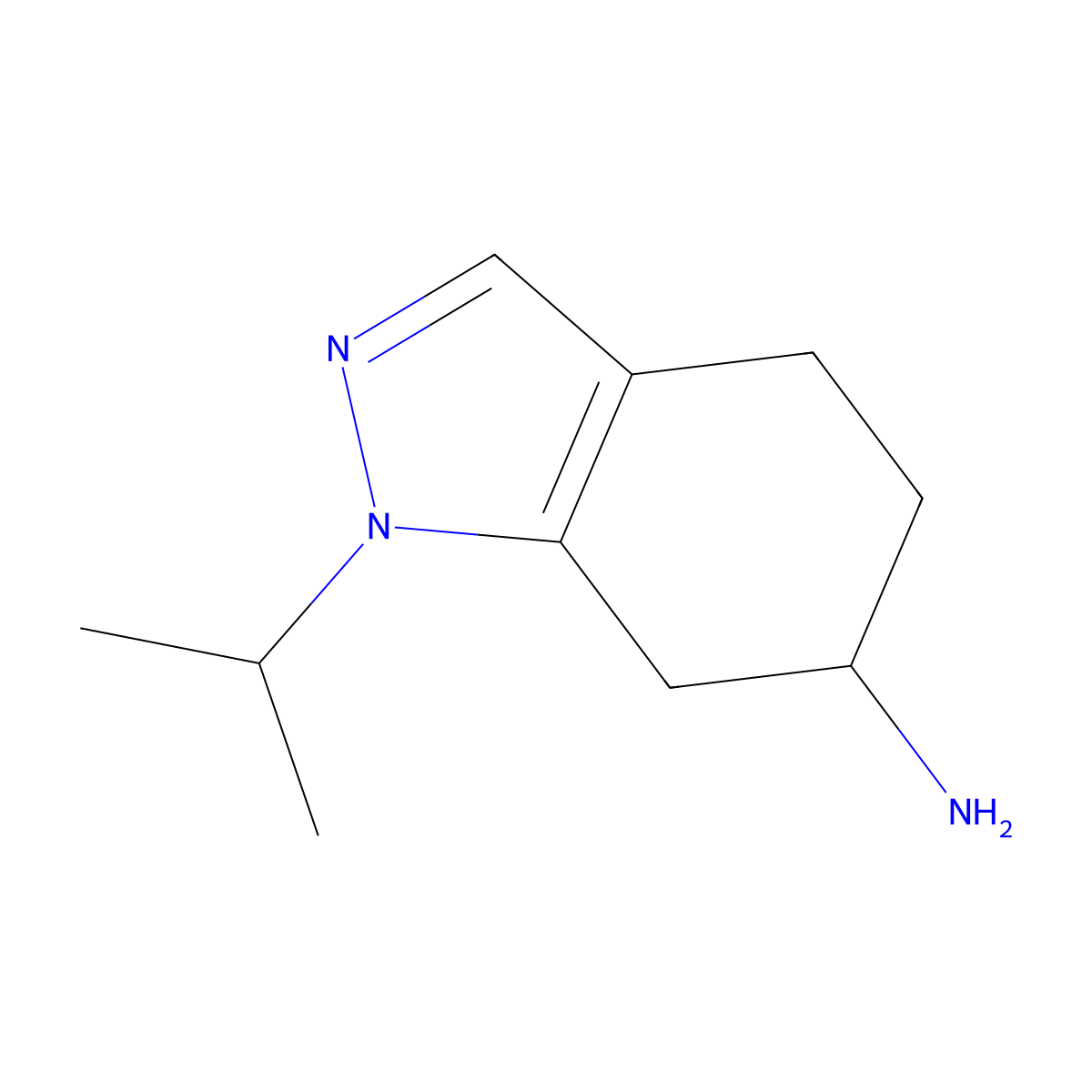 1-(propan-2-yl)-4,5,6,7-tetrahydro-1H-indazol-6-amine molecular structure, CAS 1334203-56-3