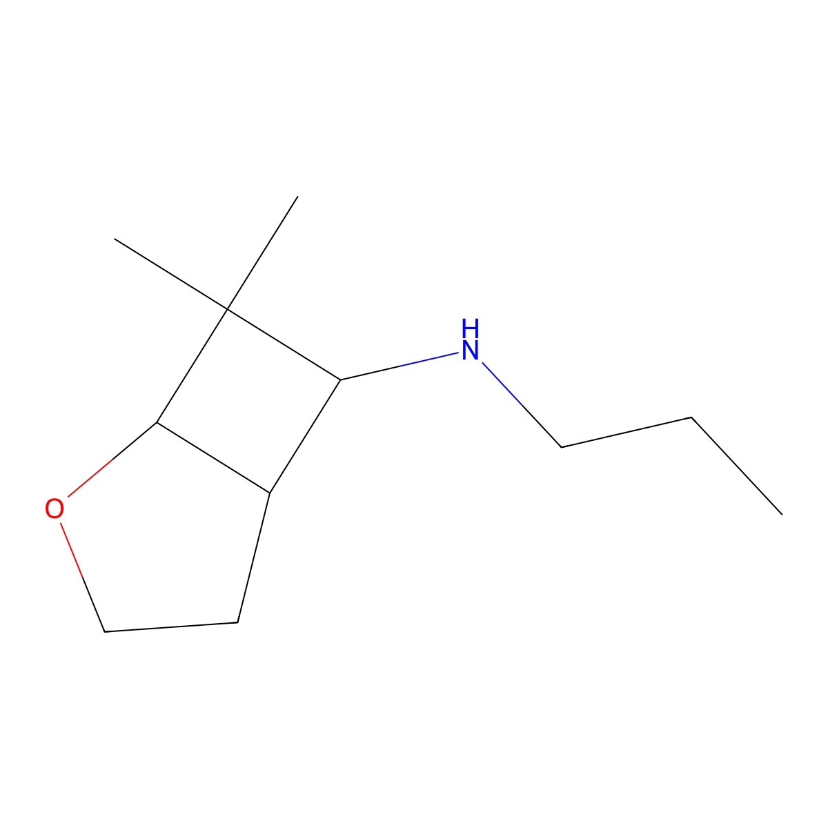 7,7-dimethyl-N-propyl-2-oxabicyclo[3.2.0]heptan-6-amine molecular structure, CAS 1334203-59-6