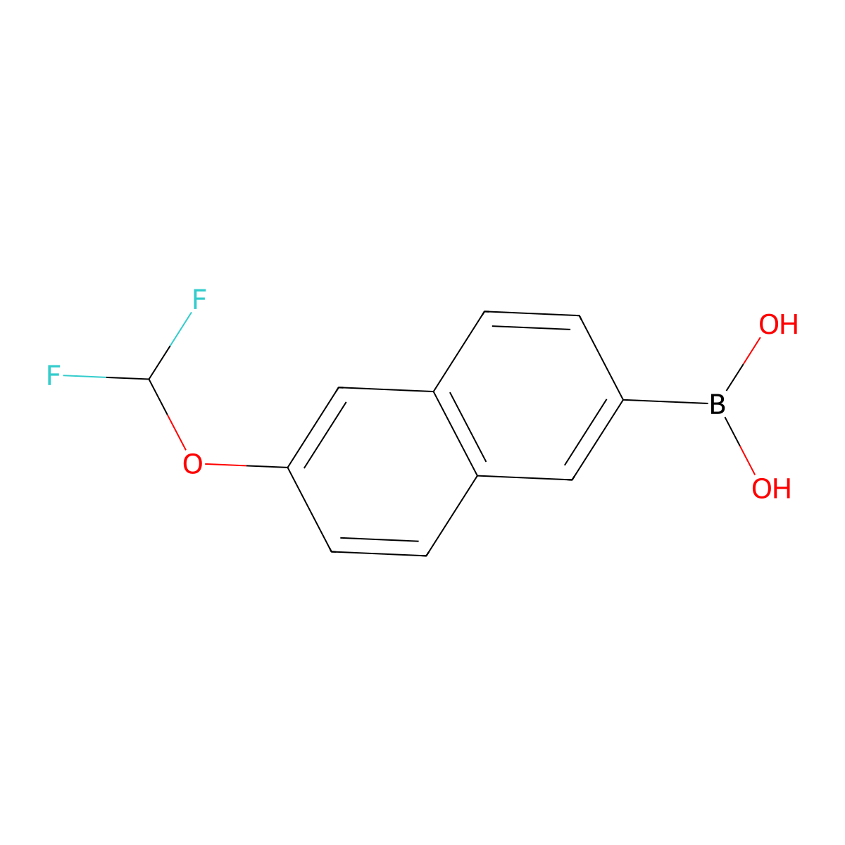 2-(Difluoromethoxy)naphthalene-6-boronic acid molecular structure, CAS 1334221-18-9