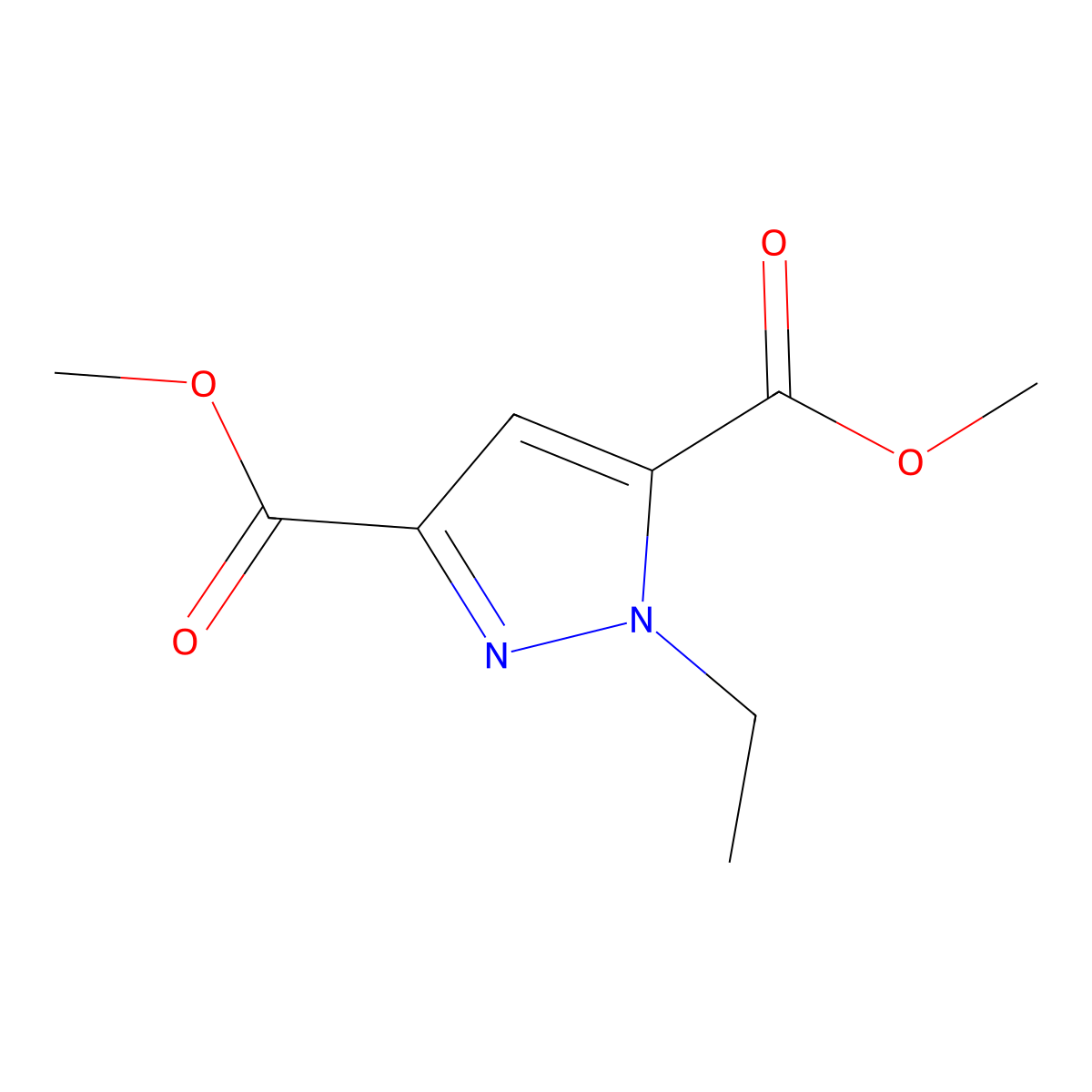 Dimethyl 1-ethyl-1H-pyrazole-3,5-dicarboxylate molecular structure, CAS 1334226-02-6