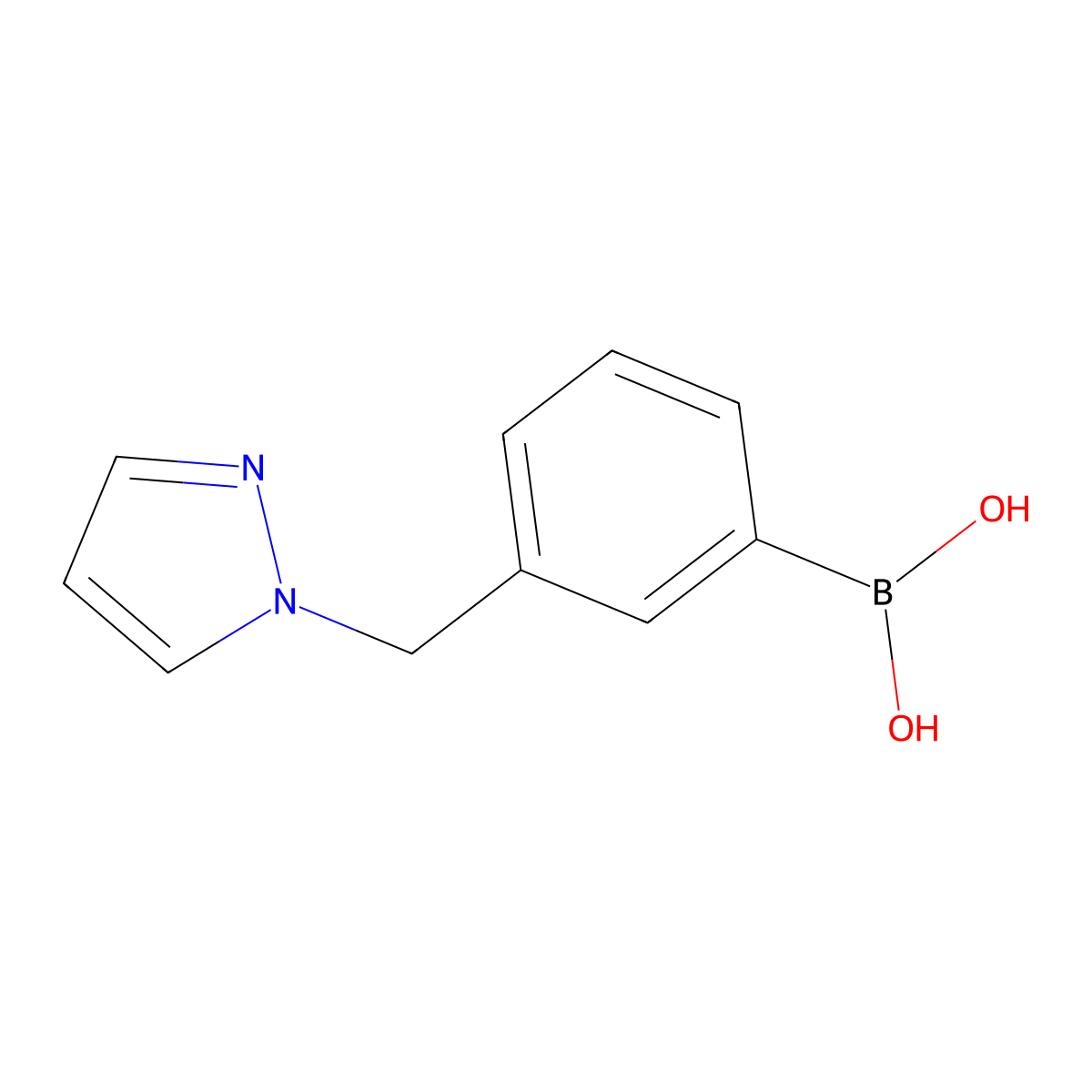 {3-[(1H-pyrazol-1-yl)methyl]phenyl}boronic acid molecular structure, CAS 1334226-53-7