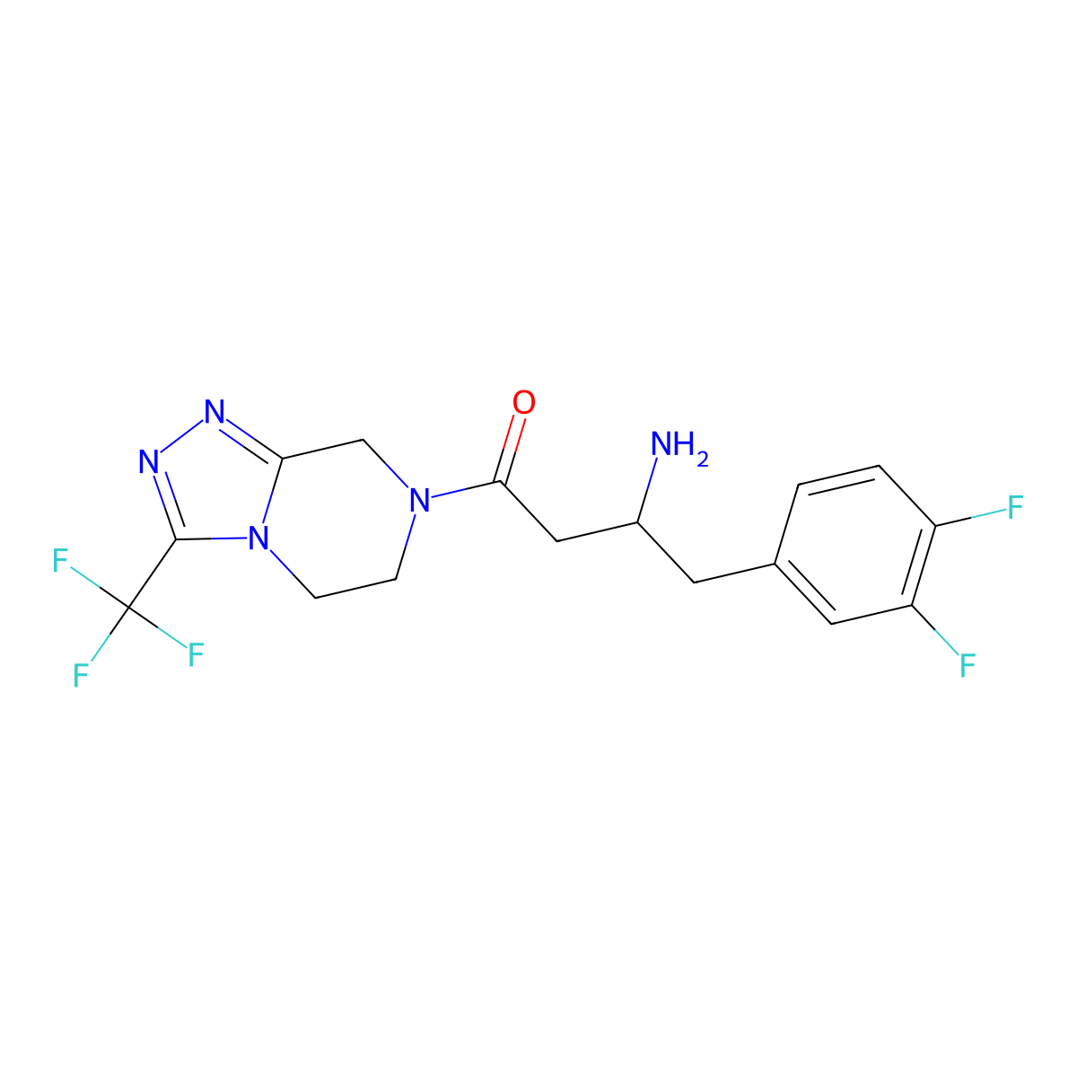 3-amino-4-(3,4-difluorophenyl)-1-[3-(trifluoromethyl)-5H,6H,7H,8H-[1,2,4]triazolo[4,3-a]pyrazin-7-yl]butan-1-one molecular structure, CAS 1334244-24-4