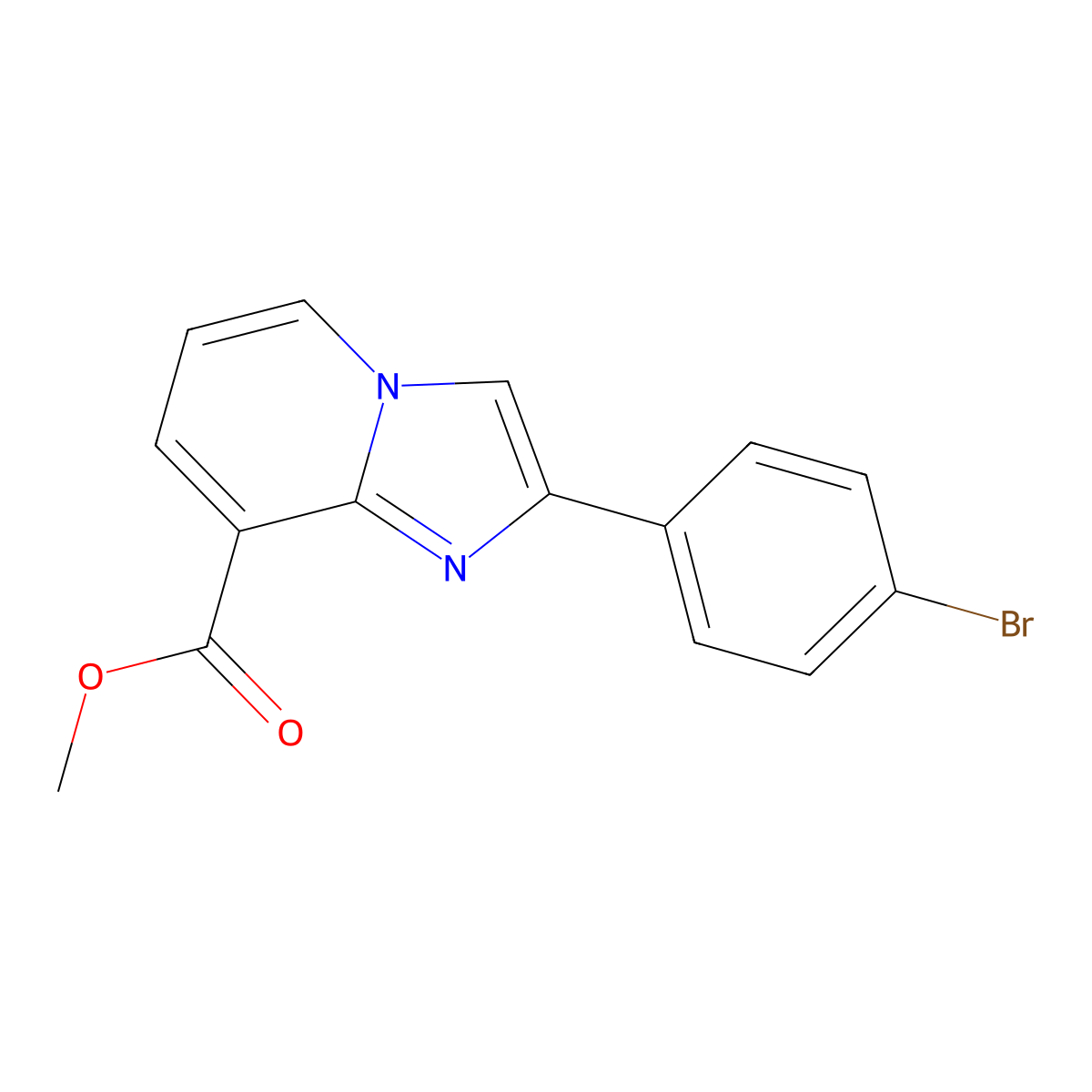 Methyl 2-(4-bromophenyl)imidazo[1,2-a]pyridine-8-carboxylate molecular structure, CAS 133427-41-5