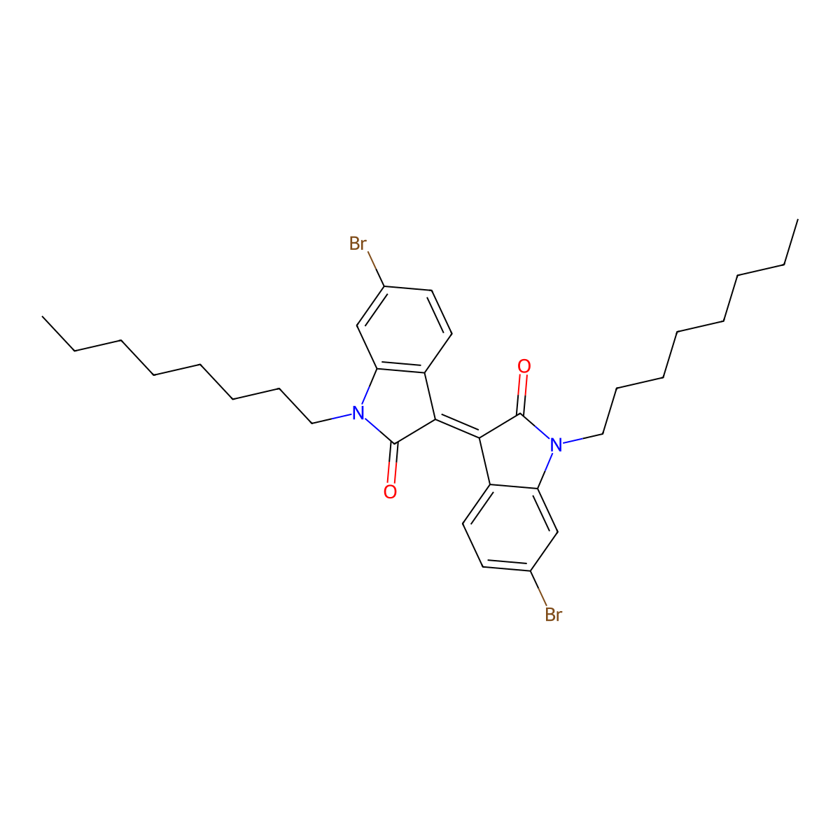 6,6'-Dibromo-1,1'-di(n-octyl)isoindigo molecular structure, CAS 1334295-79-2