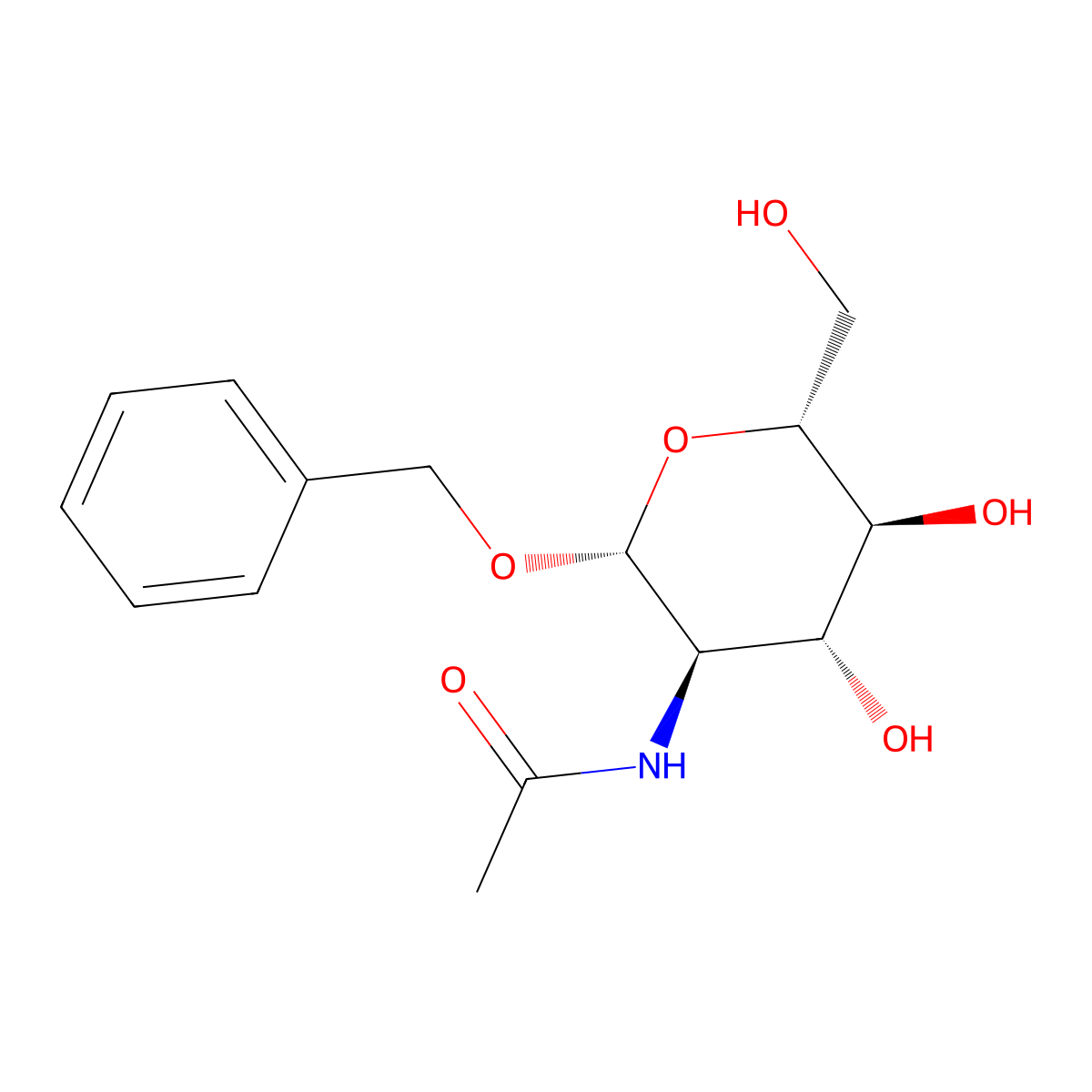 Benzyl 2-Acetamido-2-deoxy-beta-D-glucopyranoside molecular structure, CAS 13343-67-4