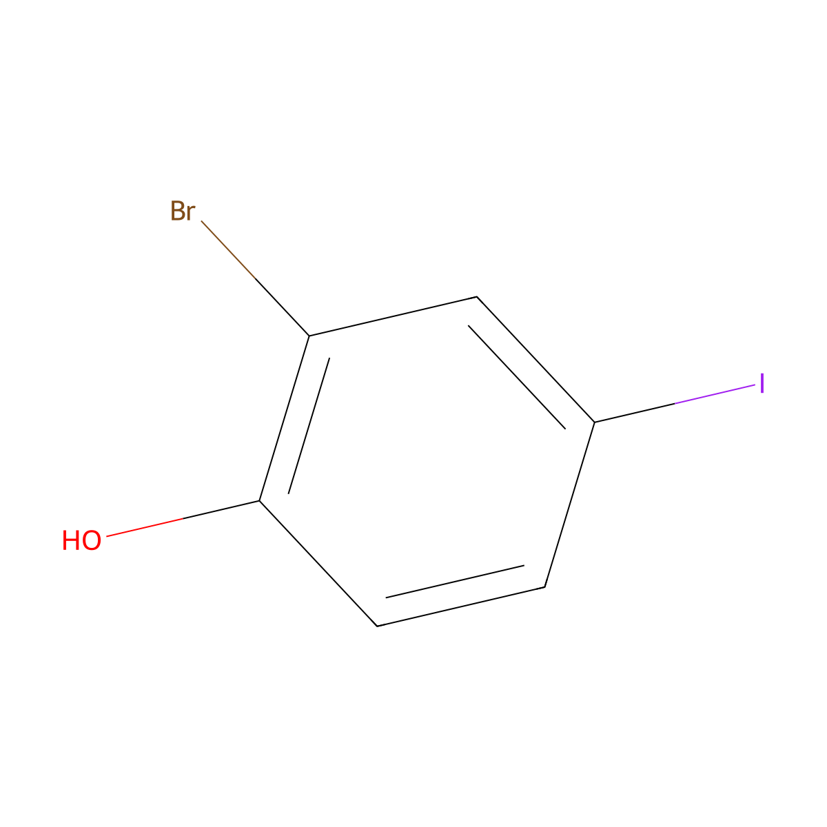 2-Bromo-4-iodophenol molecular structure, CAS 133430-98-5