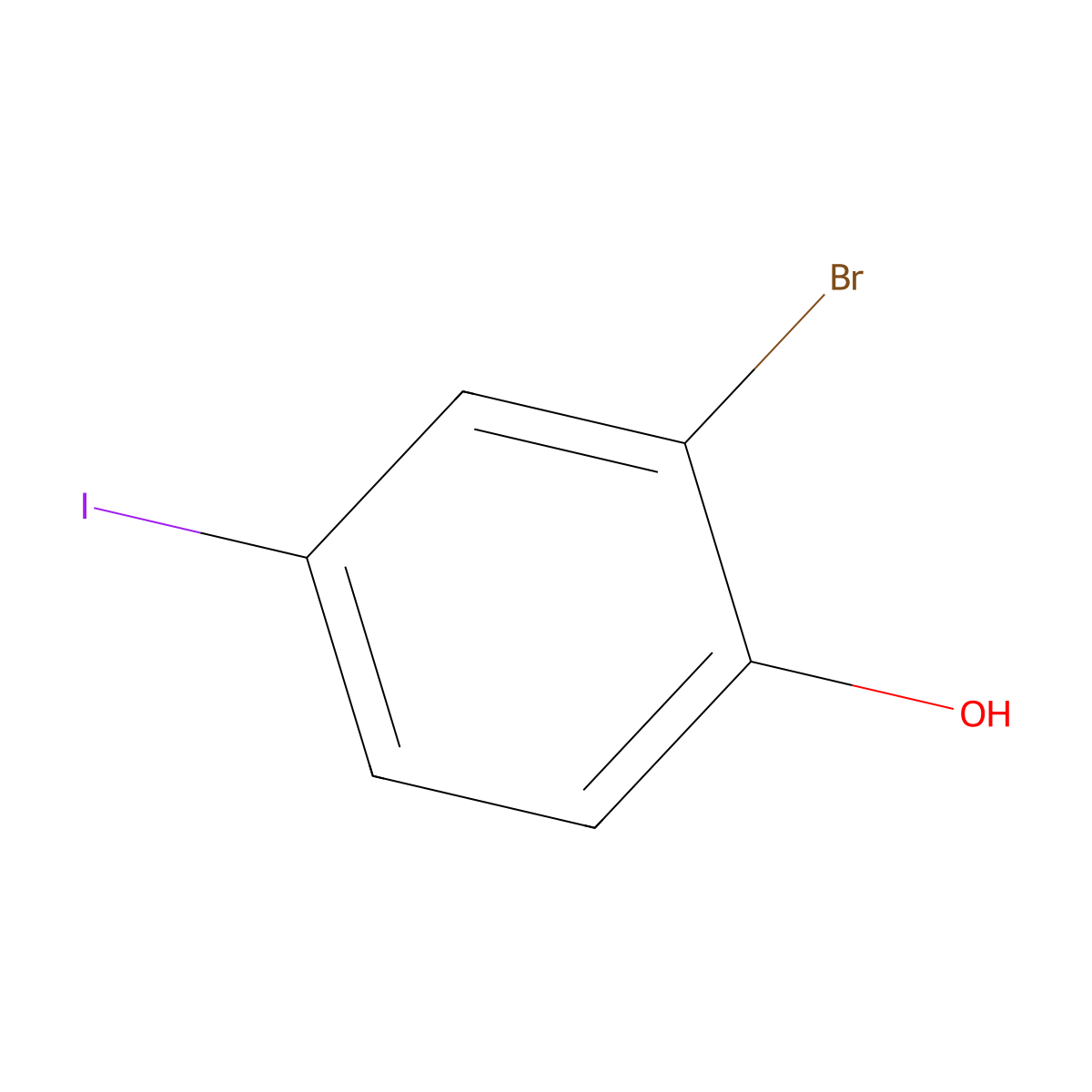 2-Bromo-4-iodophenol molecular structure, CAS 133430-98-5