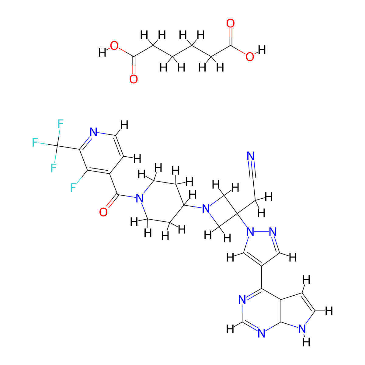 Itacitinib adipate molecular structure, CAS 1334302-63-4