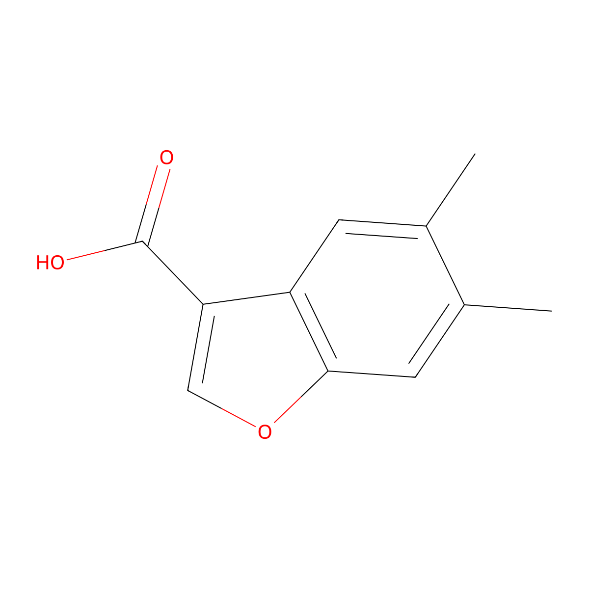 5,6-Dimethyl-1-benzofuran-3-carboxylic acid molecular structure, CAS 1334305-03-1