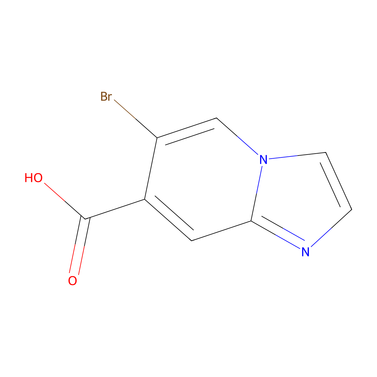 6-Bromoimidazo[1,2-a]pyridine-7-carboxylic acid molecular structure, CAS 1334305-05-3