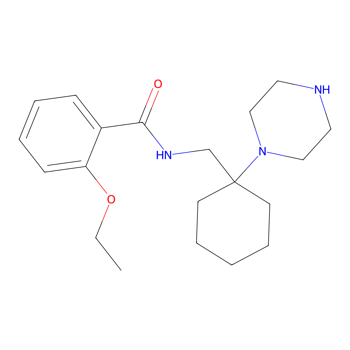 2-Ethoxy-N-((1-(piperazin-1-YL)cyclohexyl)methyl)benzamide molecular structure, CAS 1334308-70-1