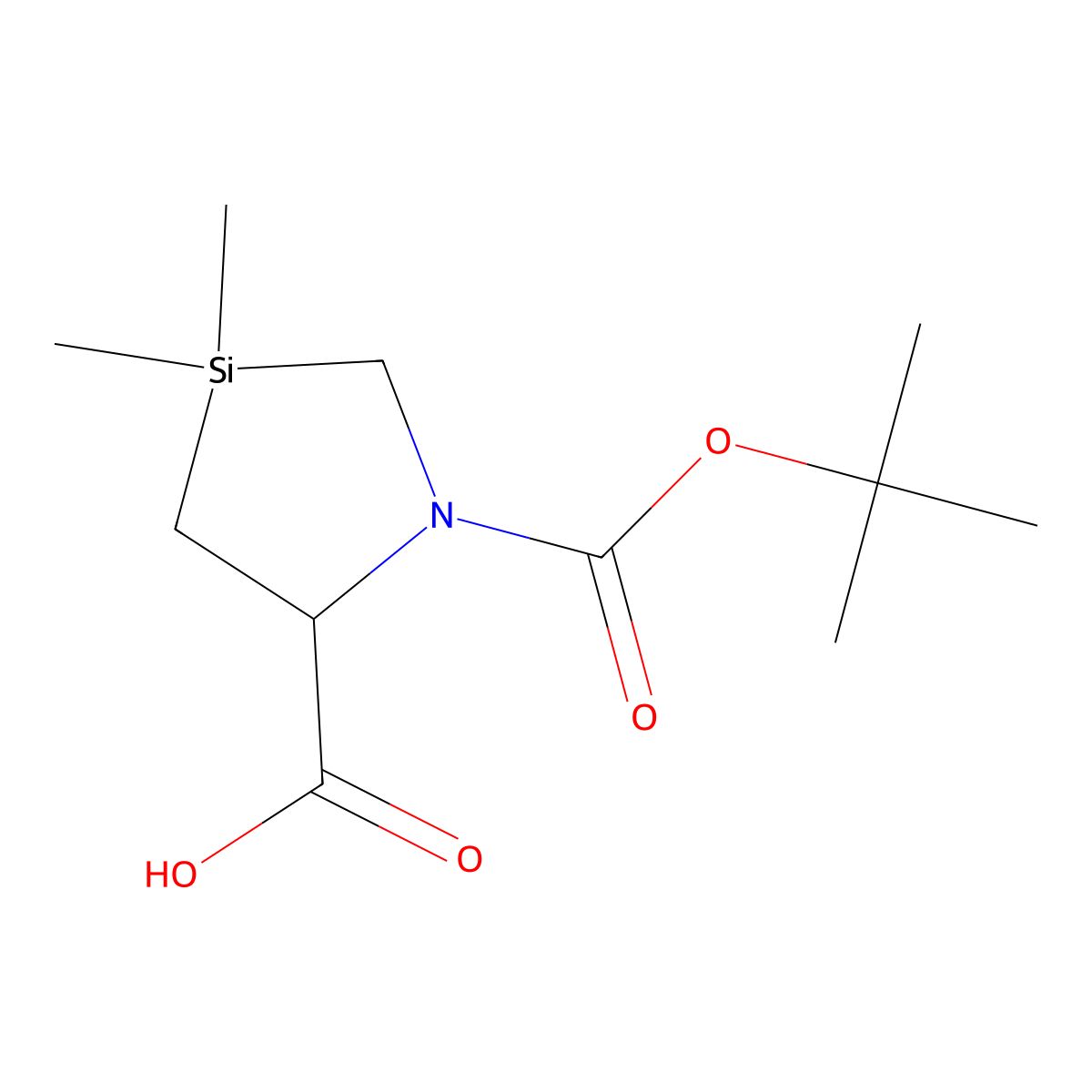 (S)-1-(tert-butoxycarbonyl)-3,3-dimethyl-1,3-azasilolidine-5-carboxylic acid molecular structure, CAS 1334313-67-5