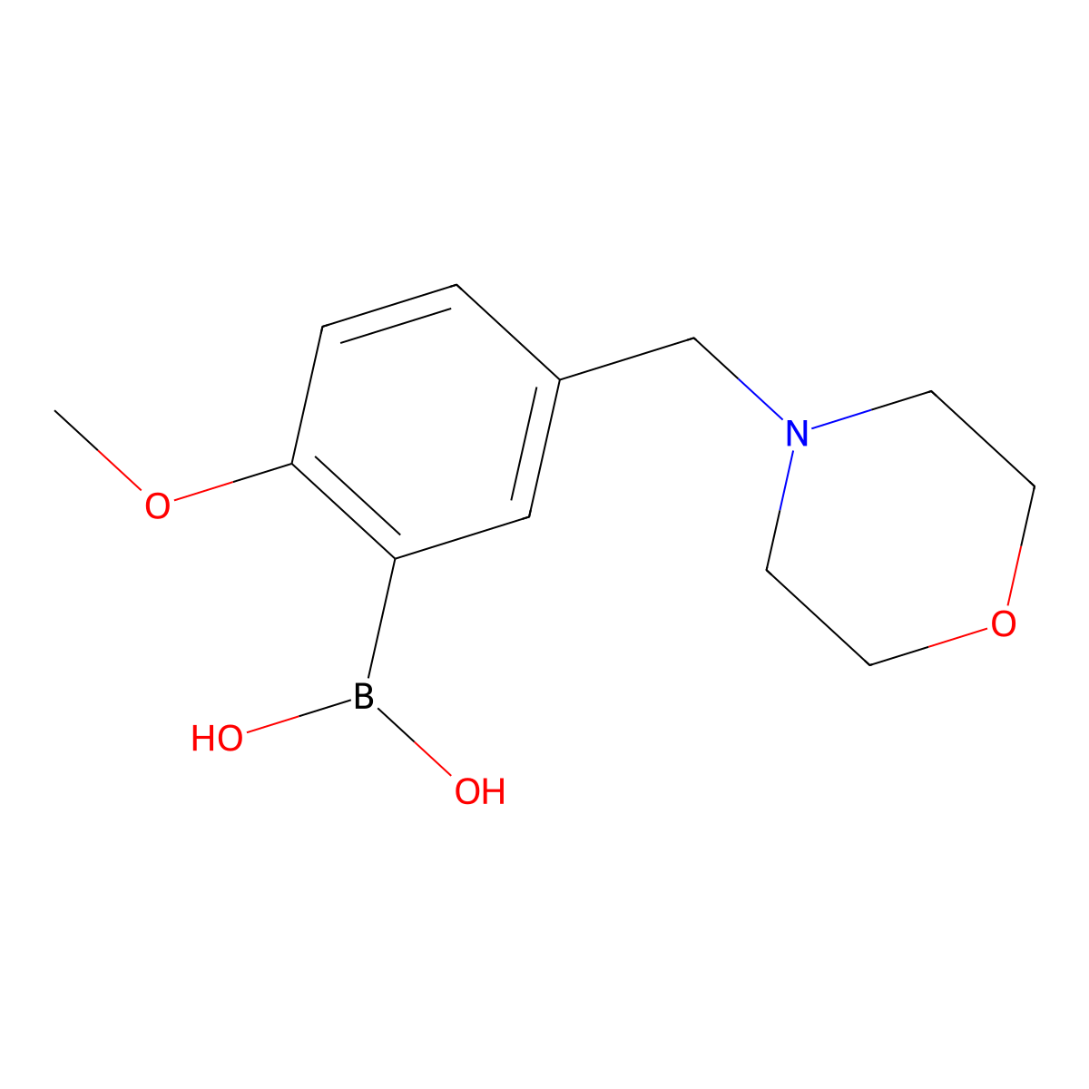 2-Methoxy-5-(morpholinomethyl)phenylboronic acid molecular structure, CAS 1334321-26-4