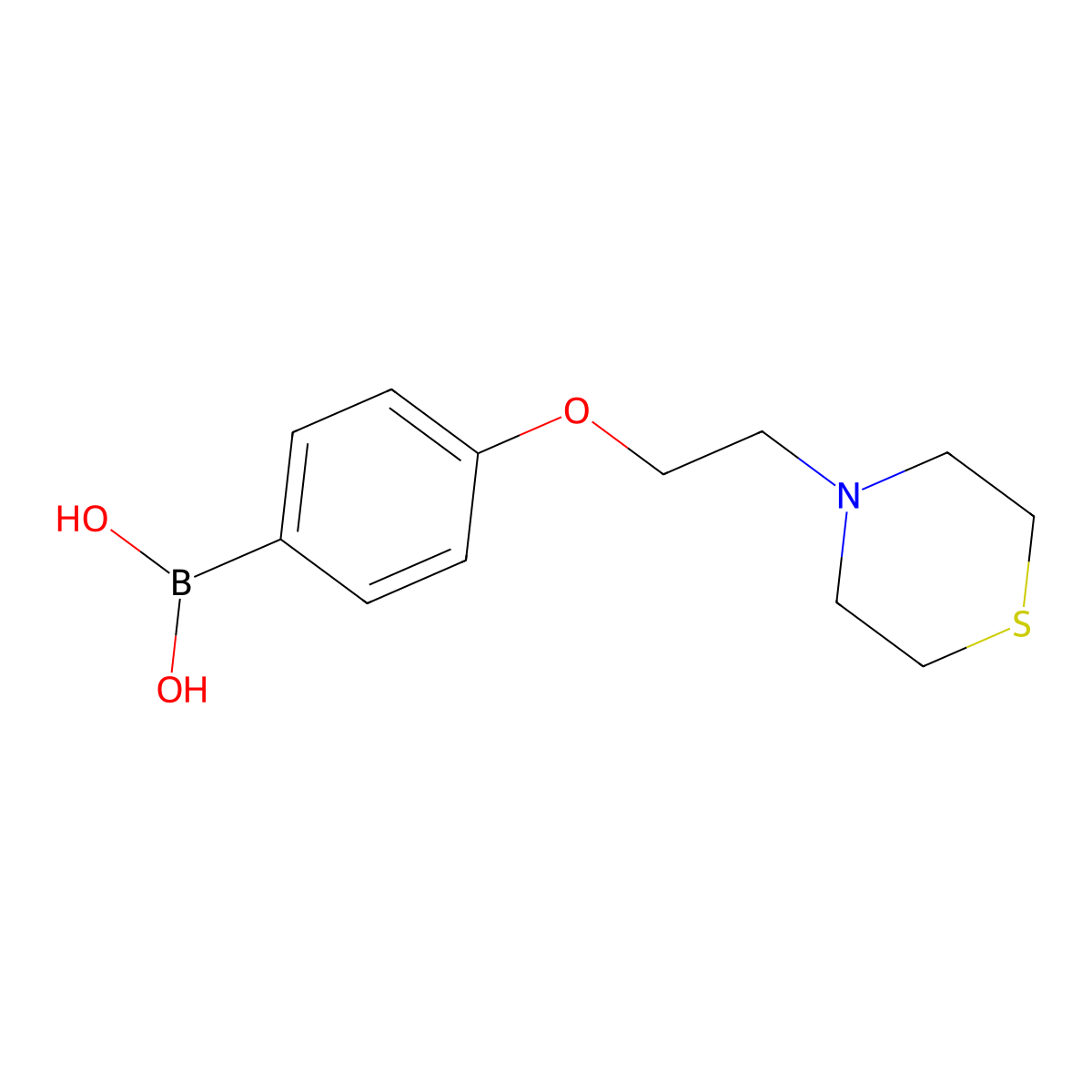 (4-(2-Thiomorpholinoethoxy)phenyl)boronic acid molecular structure, CAS 1334321-33-3