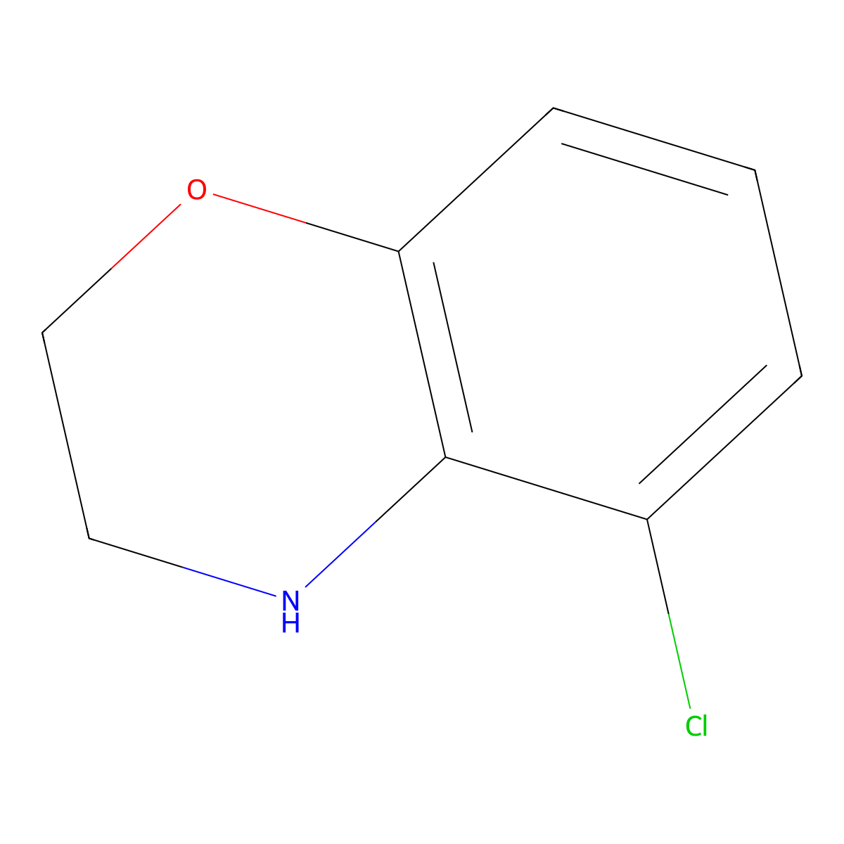 5-Chloro-3,4-dihydro-2H-benzo[b][1,4]oxazine molecular structure, CAS 1334322-19-8