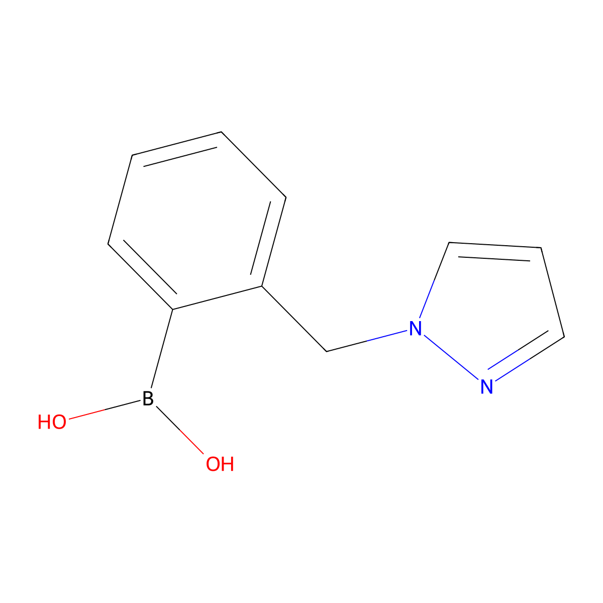 2-(Pyrazol-1-ylmethyl)phenylboronic acid molecular structure, CAS 1334323-42-0
