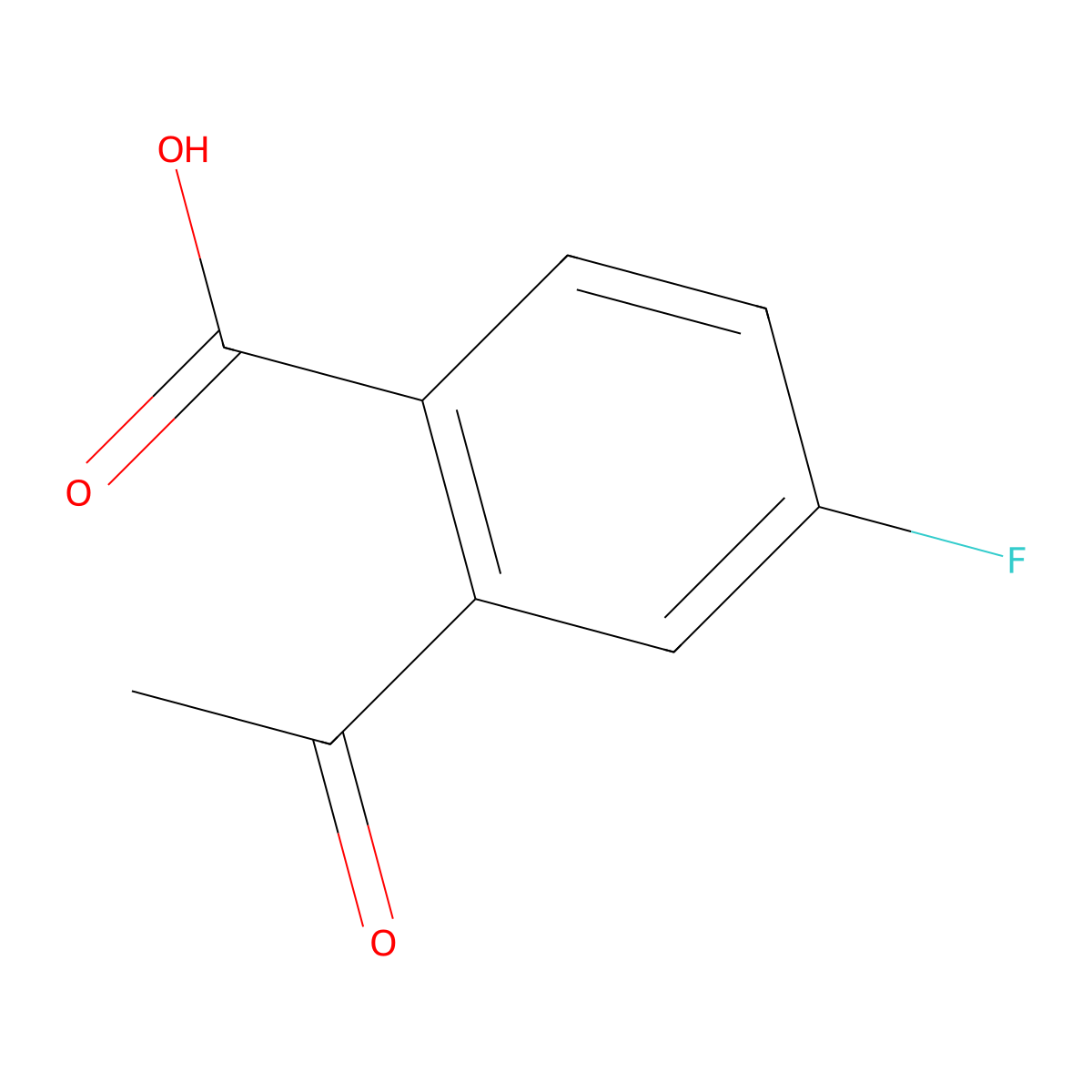 2-Acetyl-4-fluorobenzoic acid molecular structure, CAS 1334325-35-7