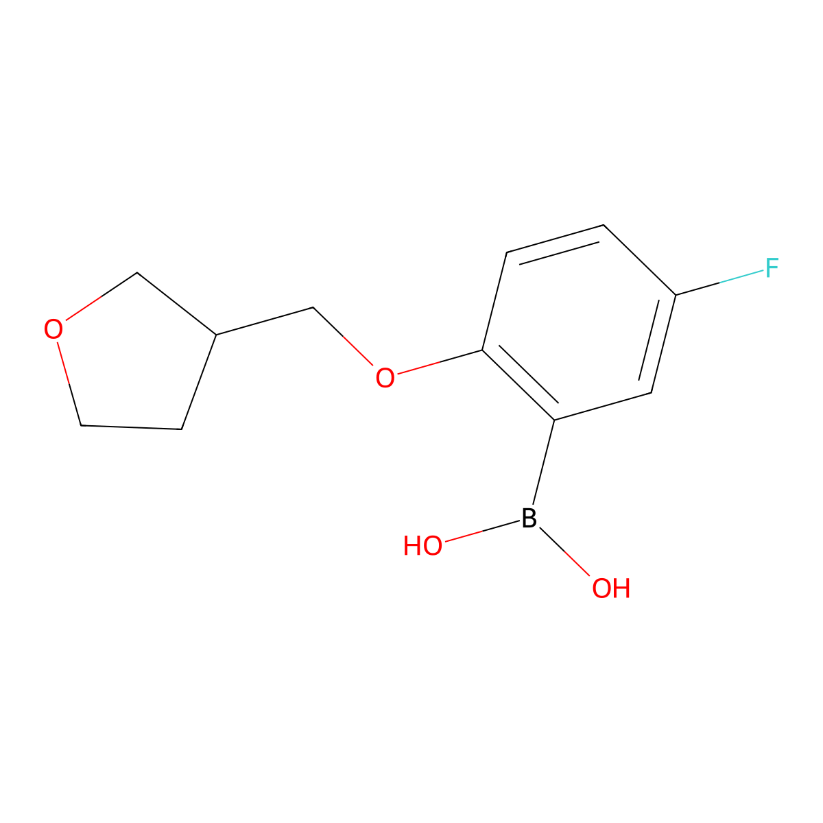 (5-Fluoro-2-((oxolan-3-yl)methoxy)phenyl)boronic acid molecular structure, CAS 1334327-75-1