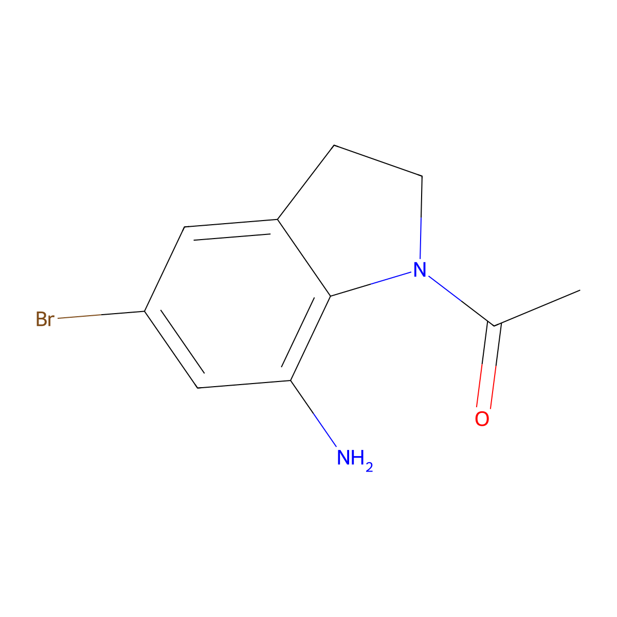 1-(7-Amino-5-bromoindolin-1-yl)ethanone molecular structure, CAS 133433-62-2