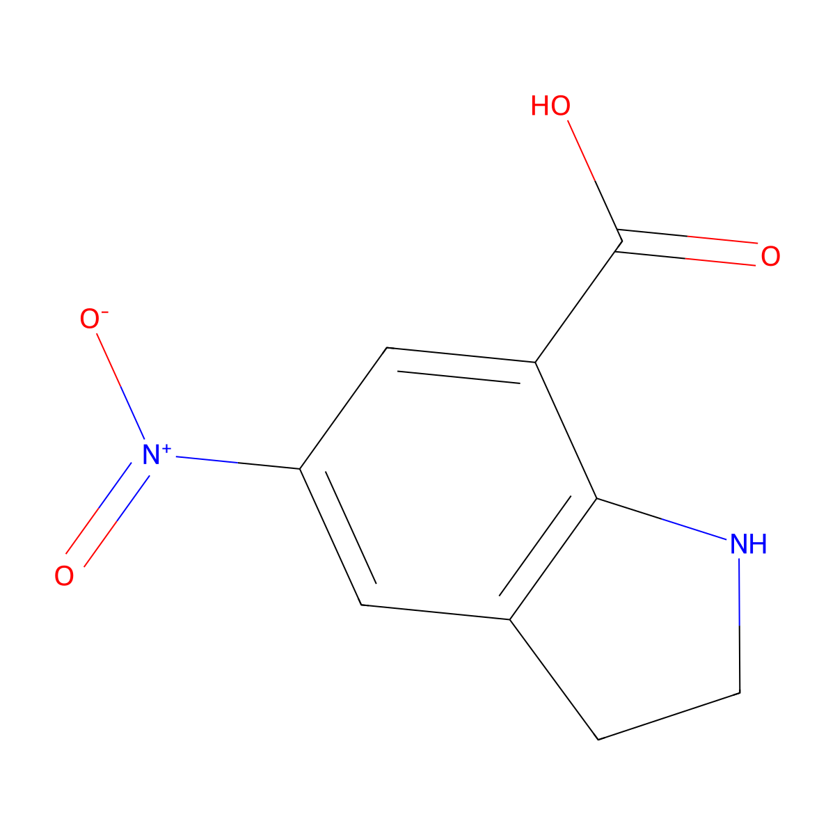 5-Nitroindoline-7-carboxylic acid molecular structure, CAS 133433-66-6